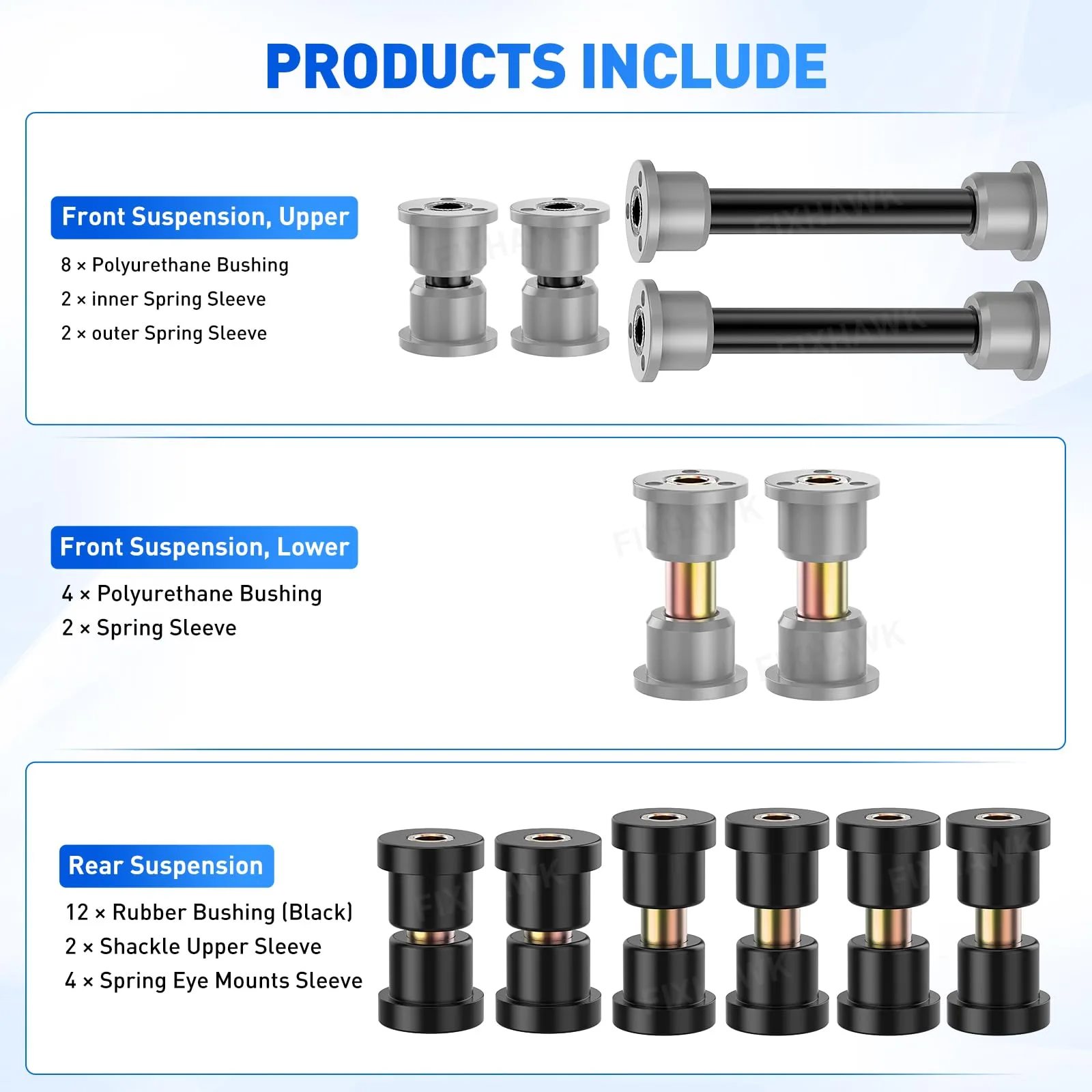 FIXHAWK Club Car Precedent Bushing Kit FK-0017 image 4