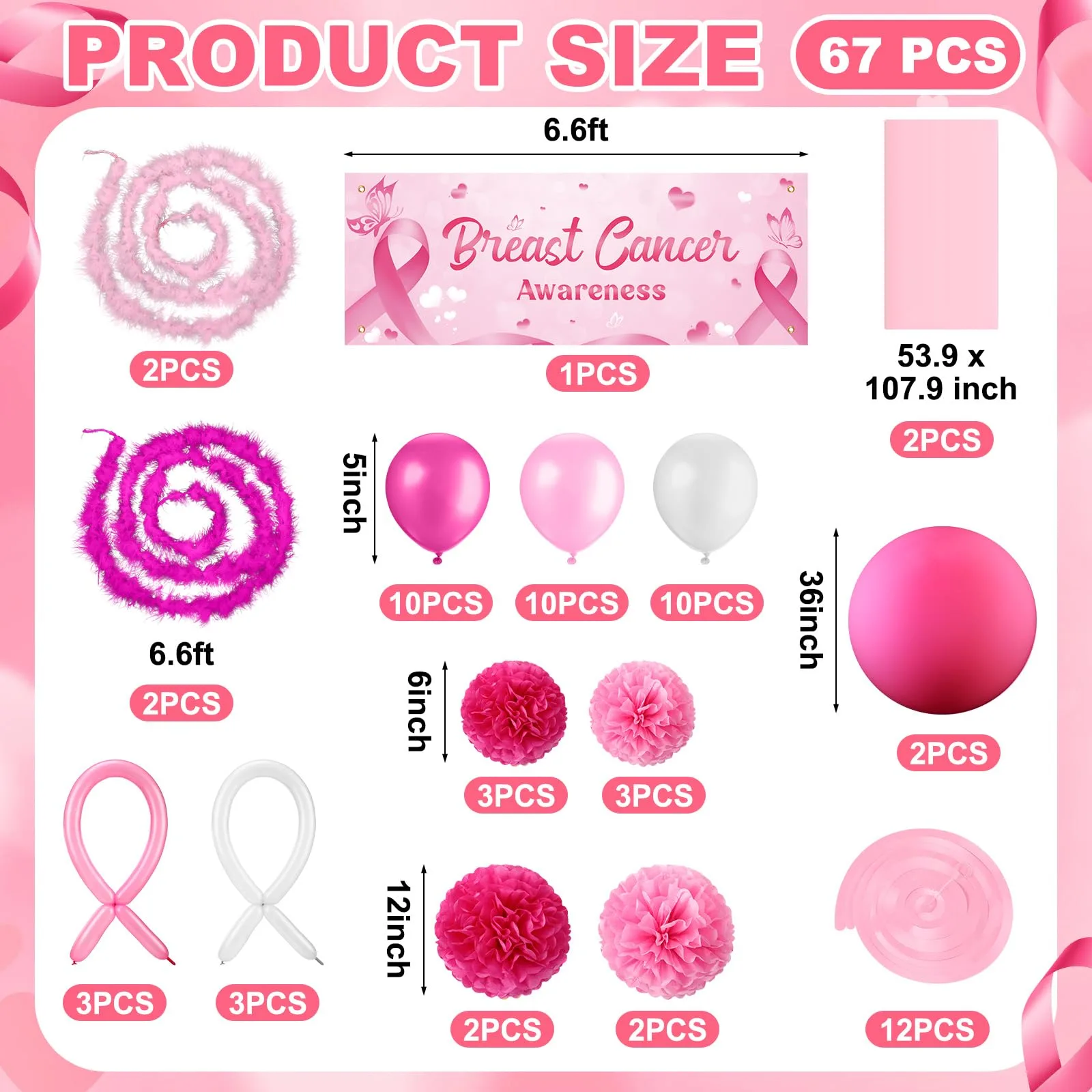 Soulchen Breast Cancer Awareness Golf Cart Decoration Set image 2