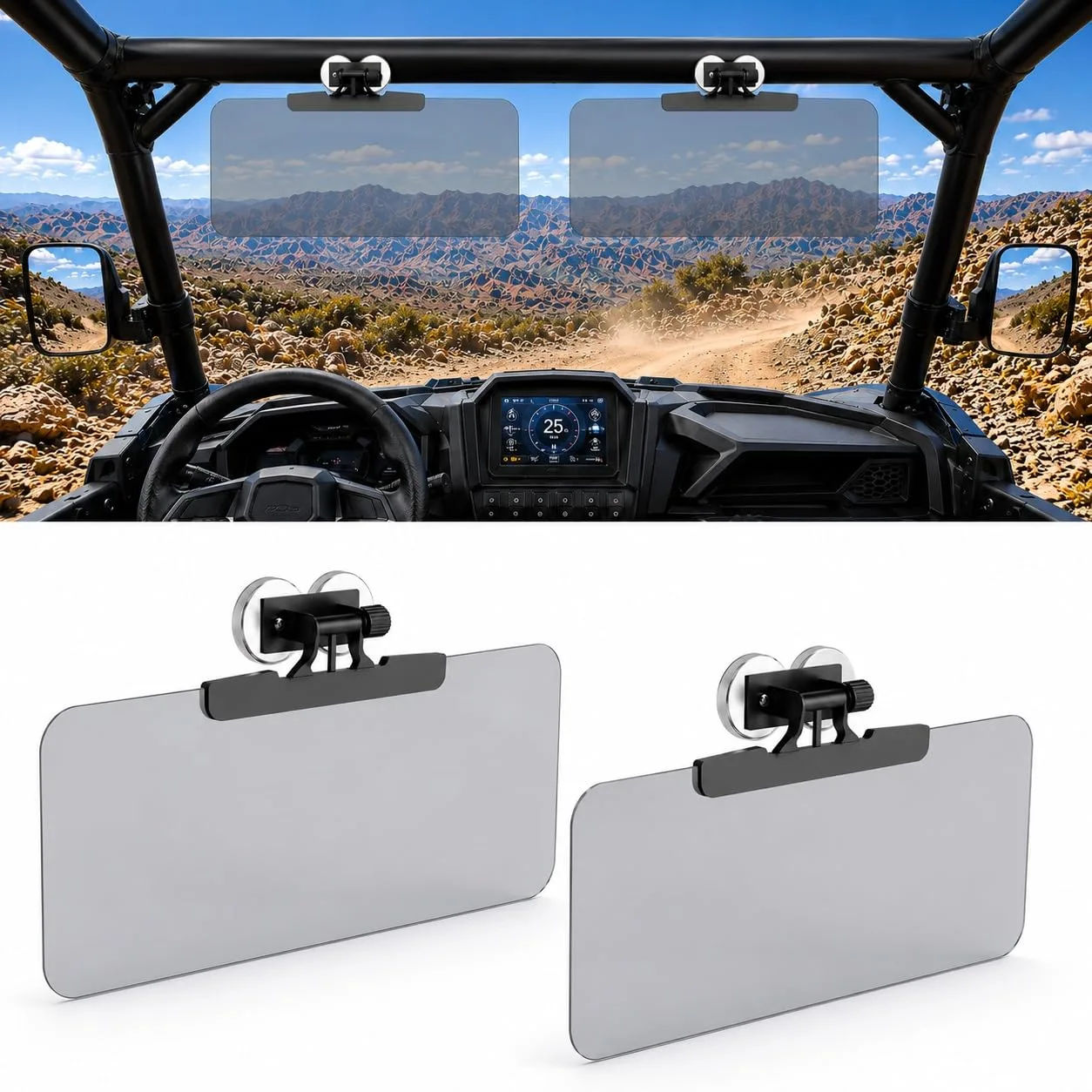 Magnetic Polarized Golf Cart Sun Visor with UV Protection