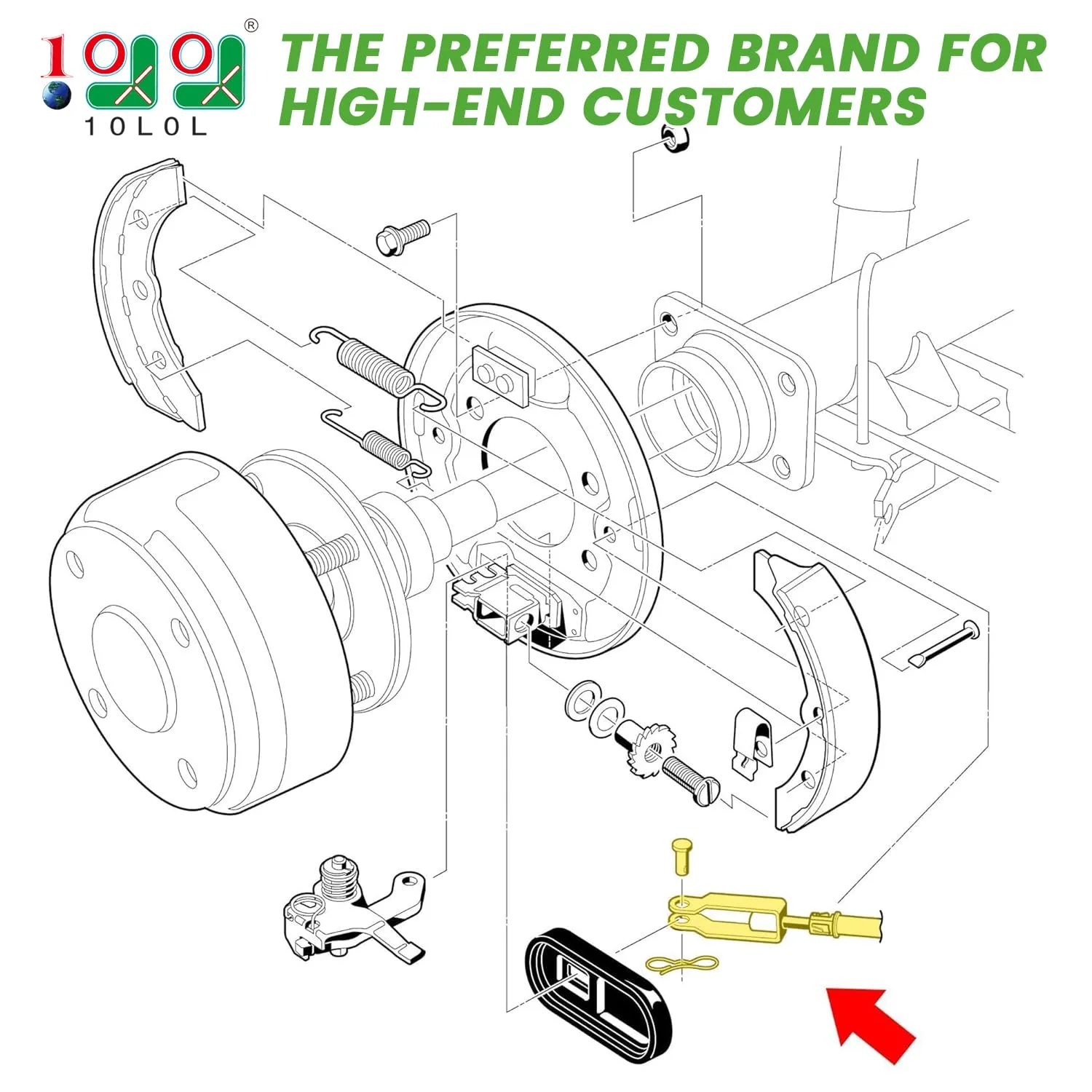 10L0L Brake Cable Set for Club Car Precedent and Tempo image 2