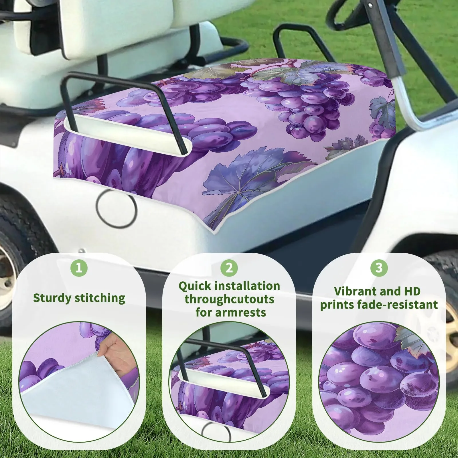 Tiveruda Golf Cart Seat Cover for Double Seats, 51 x 31 in image 3