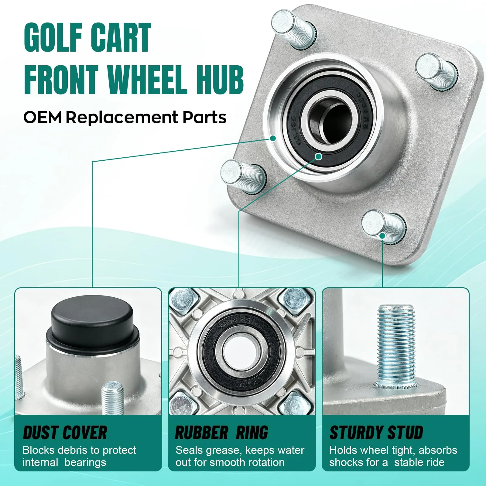 GOPRMACE Club Car Front Wheel Hub Assembly Kit image 4