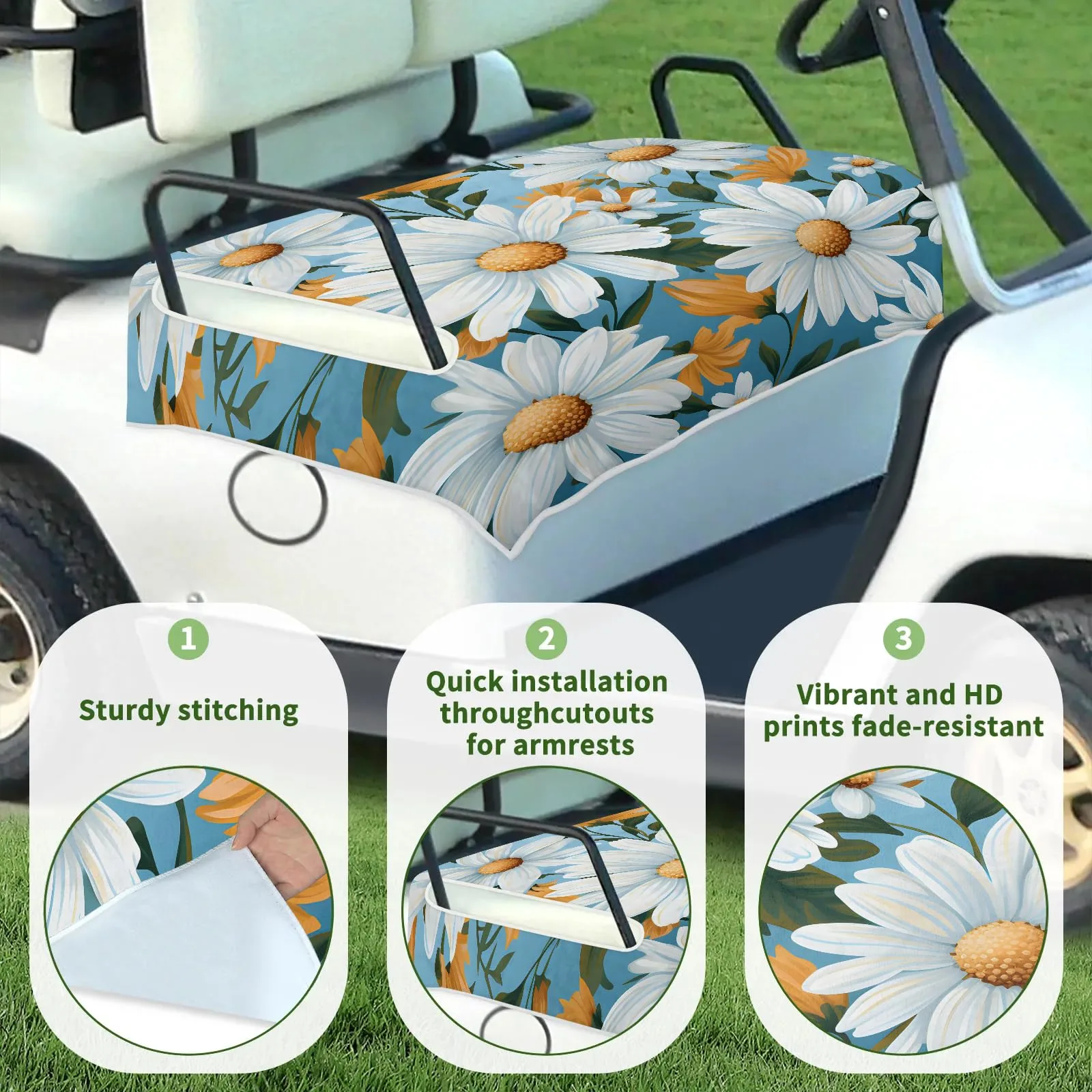 Tiveruda Golf Cart Seat Cover for Double Seats image 3