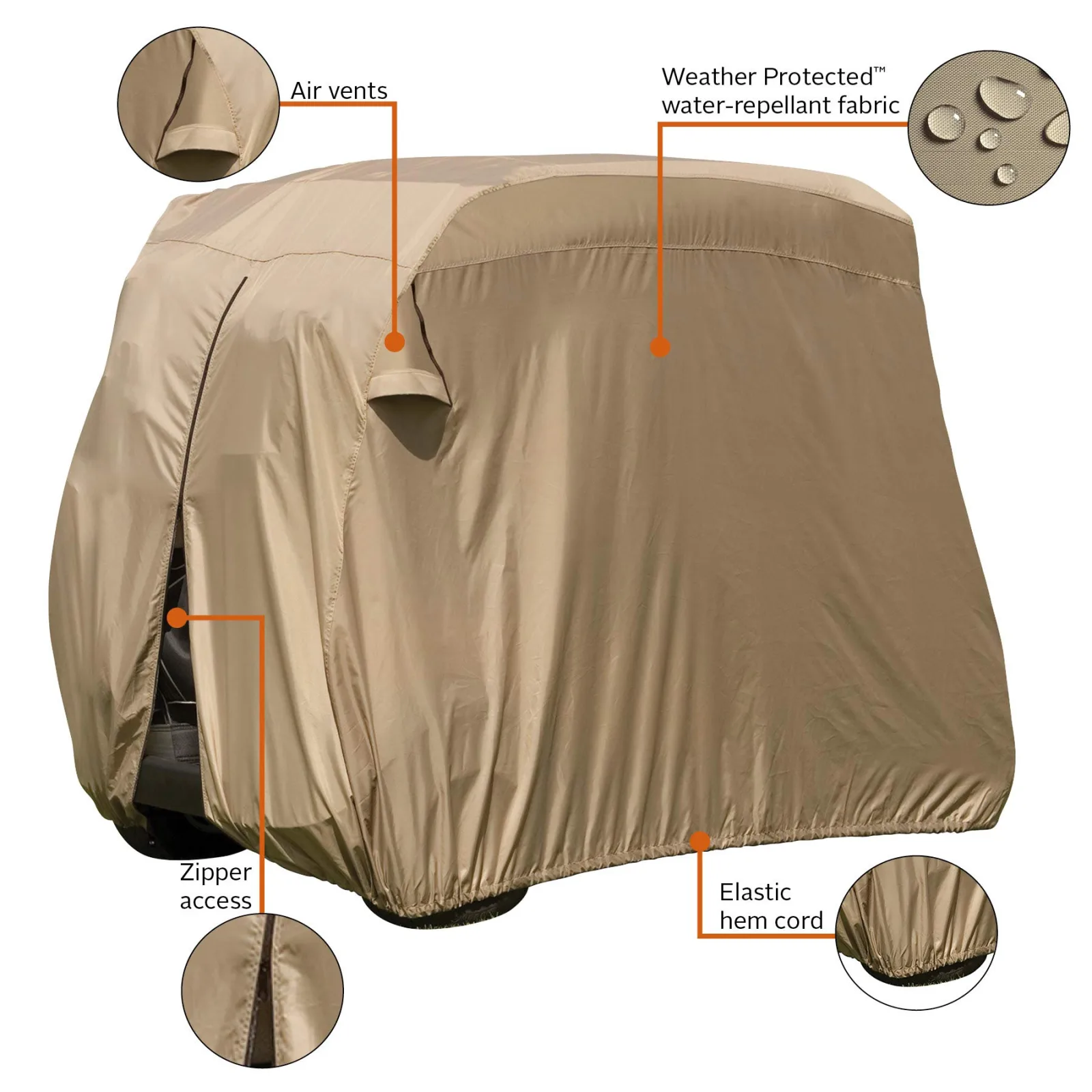 Classic Accessories Tan Club Car Golf Cart Cover image 3