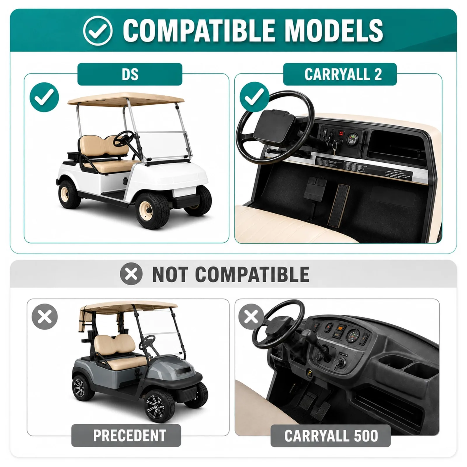HECASA CB-558 Dash Cover for Club Car DS image 4