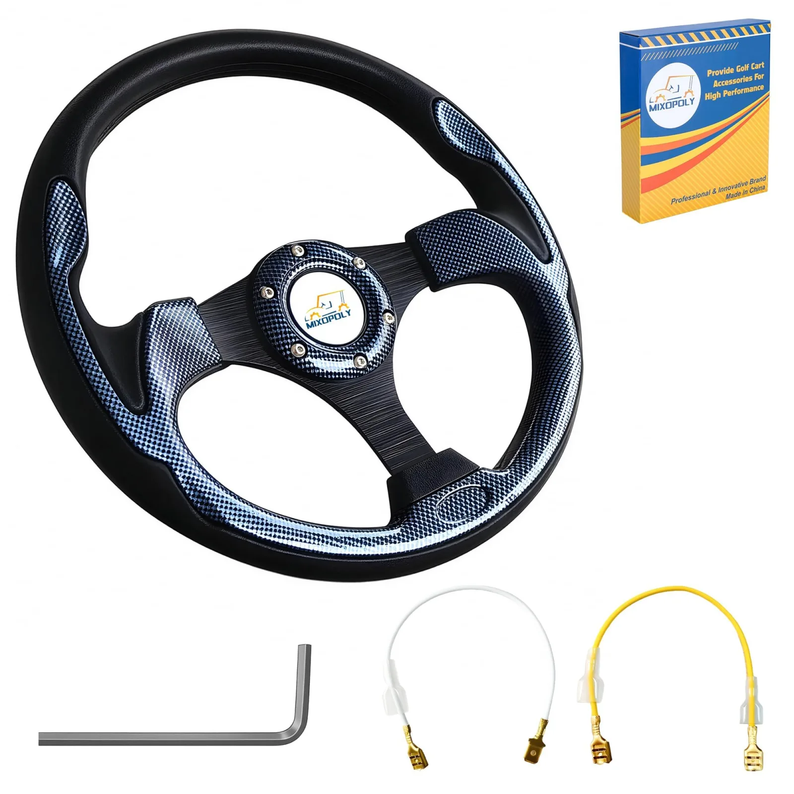 Mixopoly 12.5-Inch Golf Cart Steering Wheel