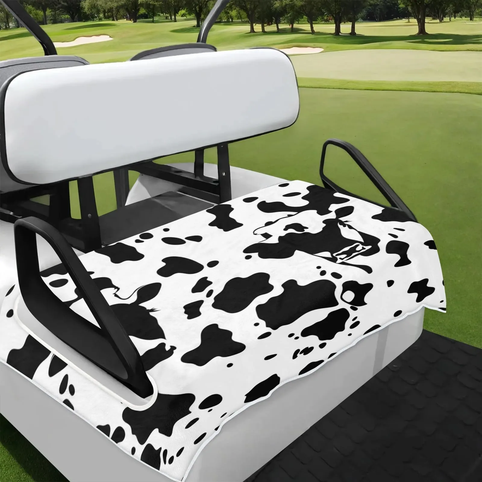 Tiveruda Cow Golf Cart Seat Cover for Double Seats