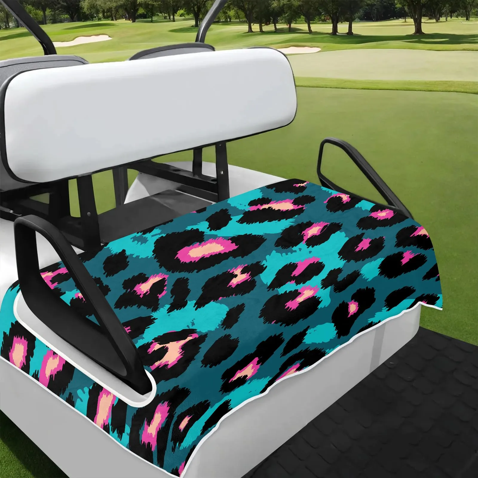 Tiveruda Leopard Golf Cart Seat Cover for 2-Person Seats