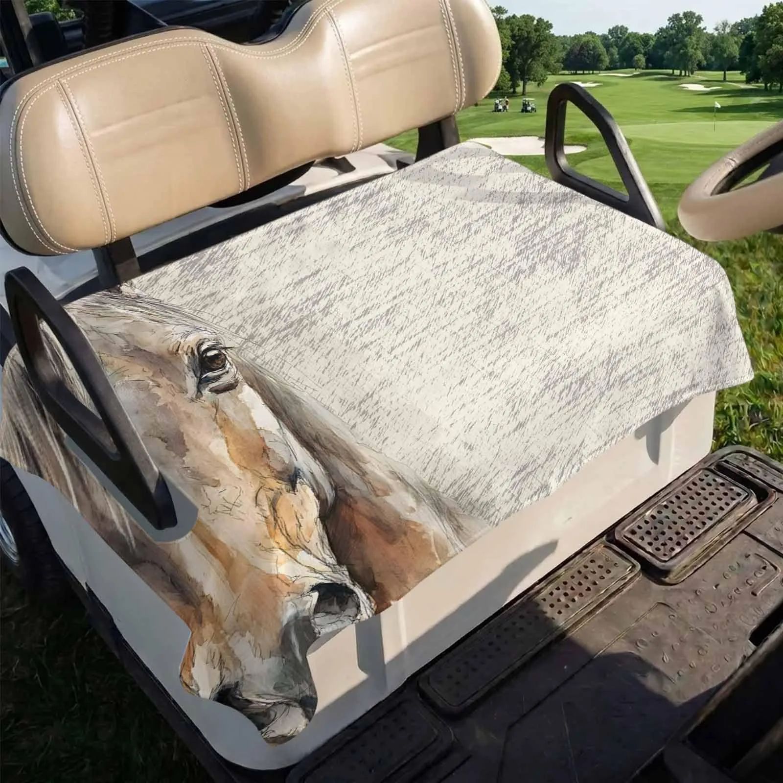 Trosturdspn Vintage Horse Golf Cart Seat Cover Blanket image 4