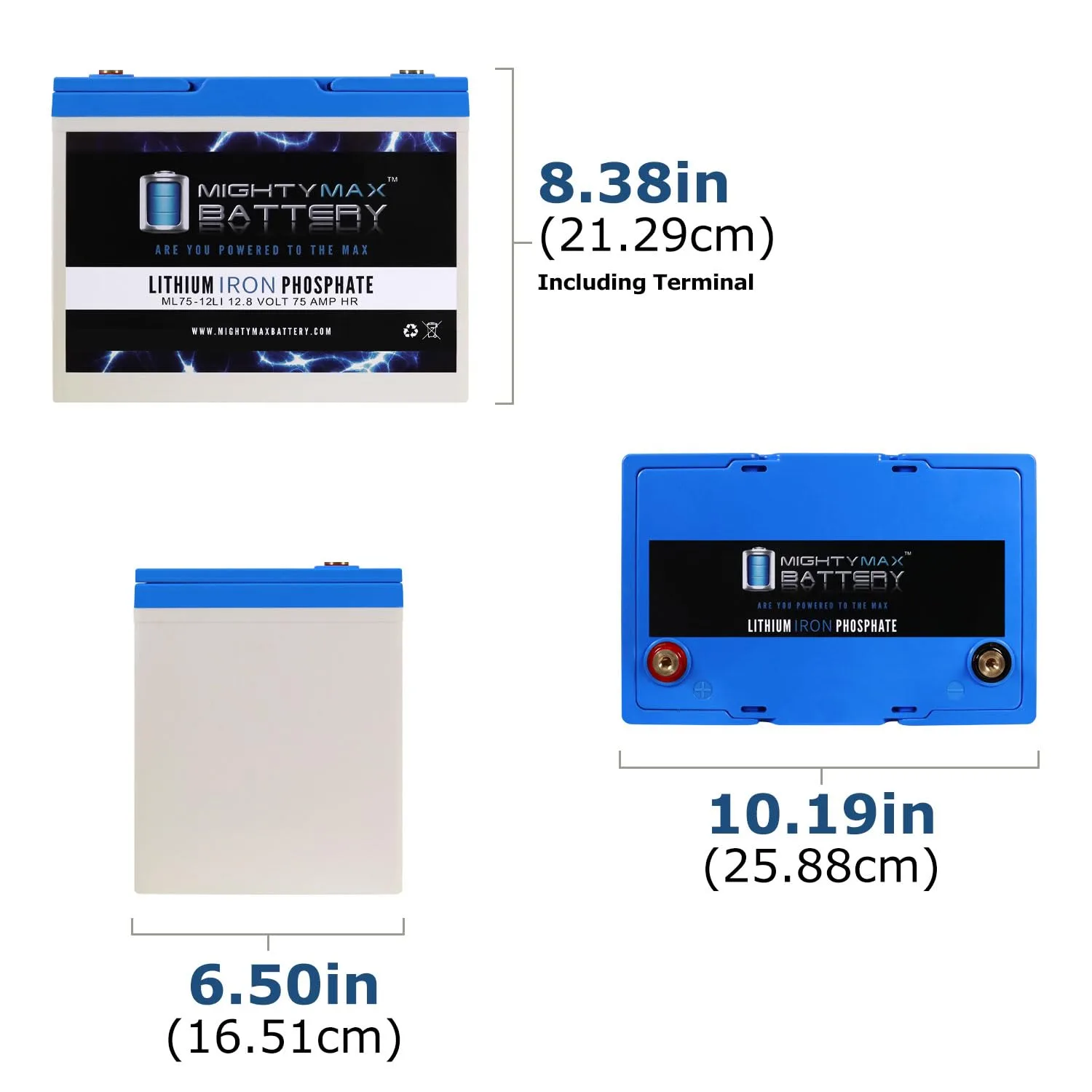 Mighty Max ML75-12LI117 12V 75Ah Lithium Battery image 2