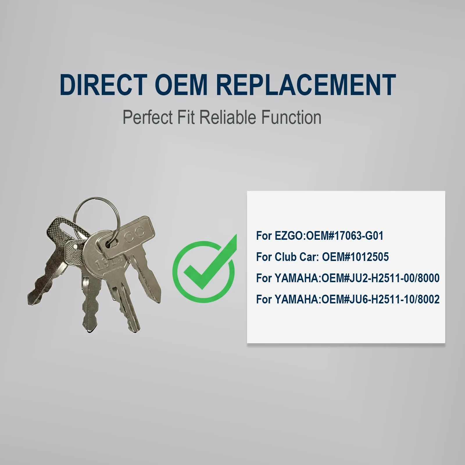 Hather GCK01 Golf Cart Replacement Key Set image 3