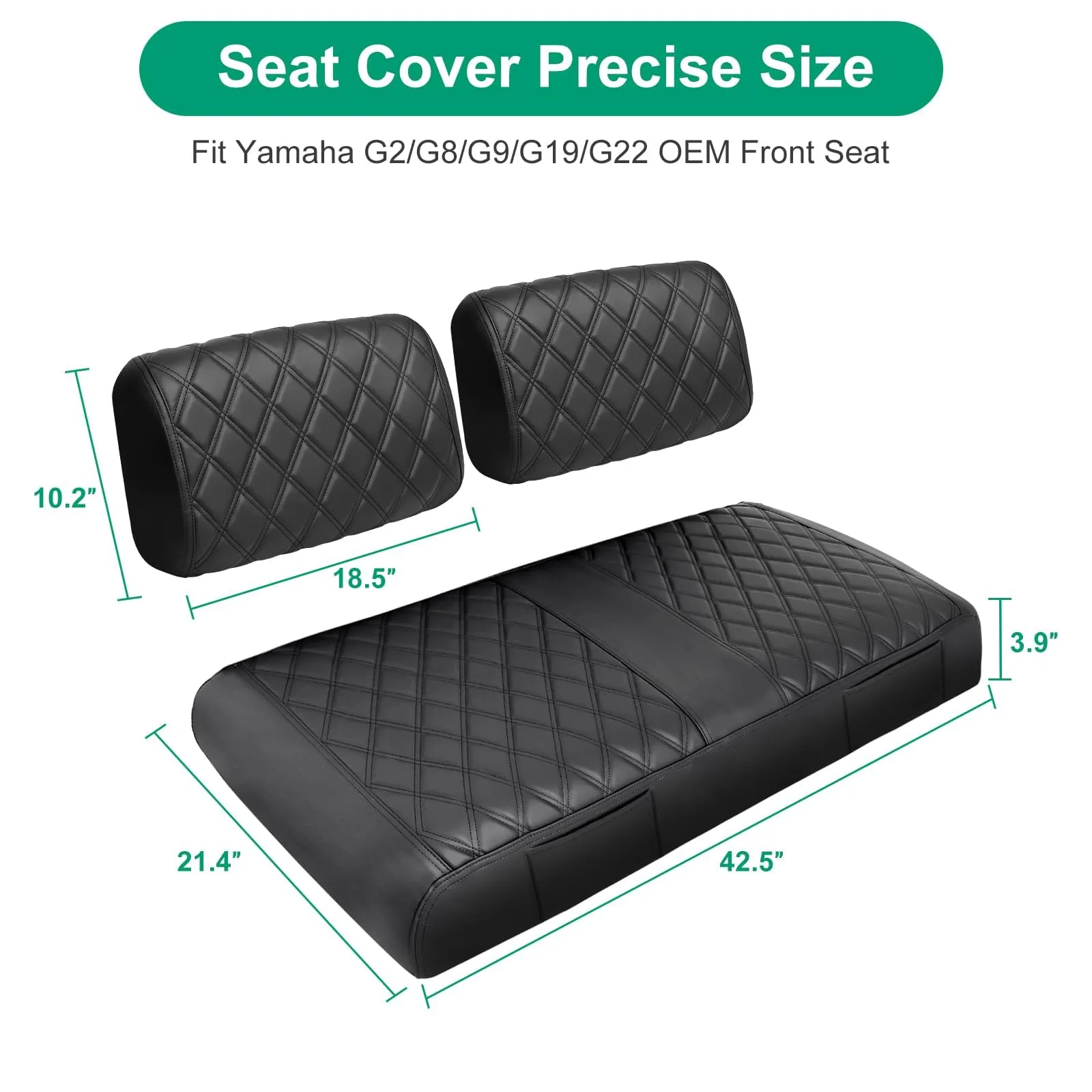 iLSKW Front Seat Cover Set for Yamaha G2/G8/G9/G16/G19/G22 - B0DQ58QG1B image 4
