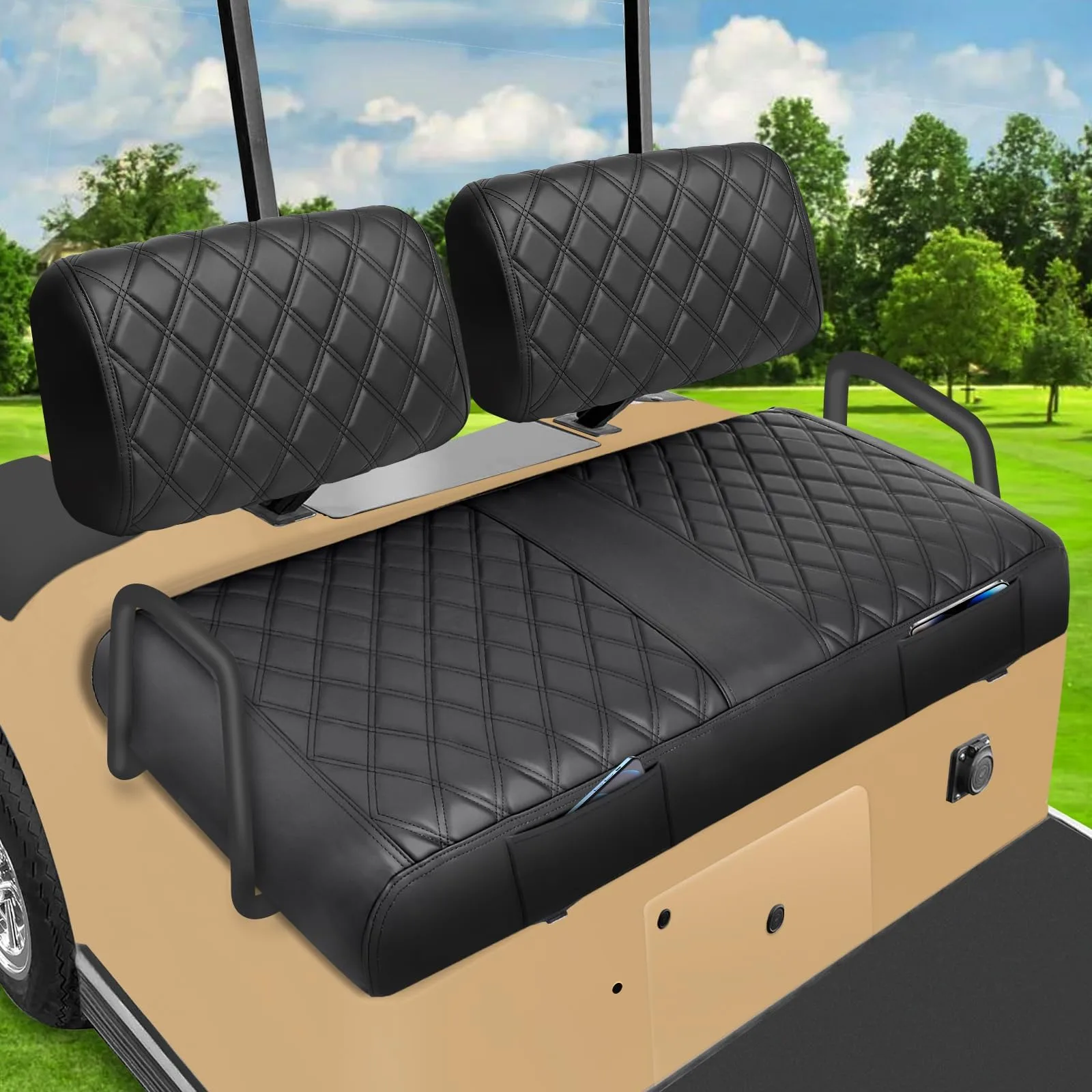 iLSKW Front Seat Cover Set for Yamaha G2/G8/G9/G16/G19/G22 - B0DQ58QG1B