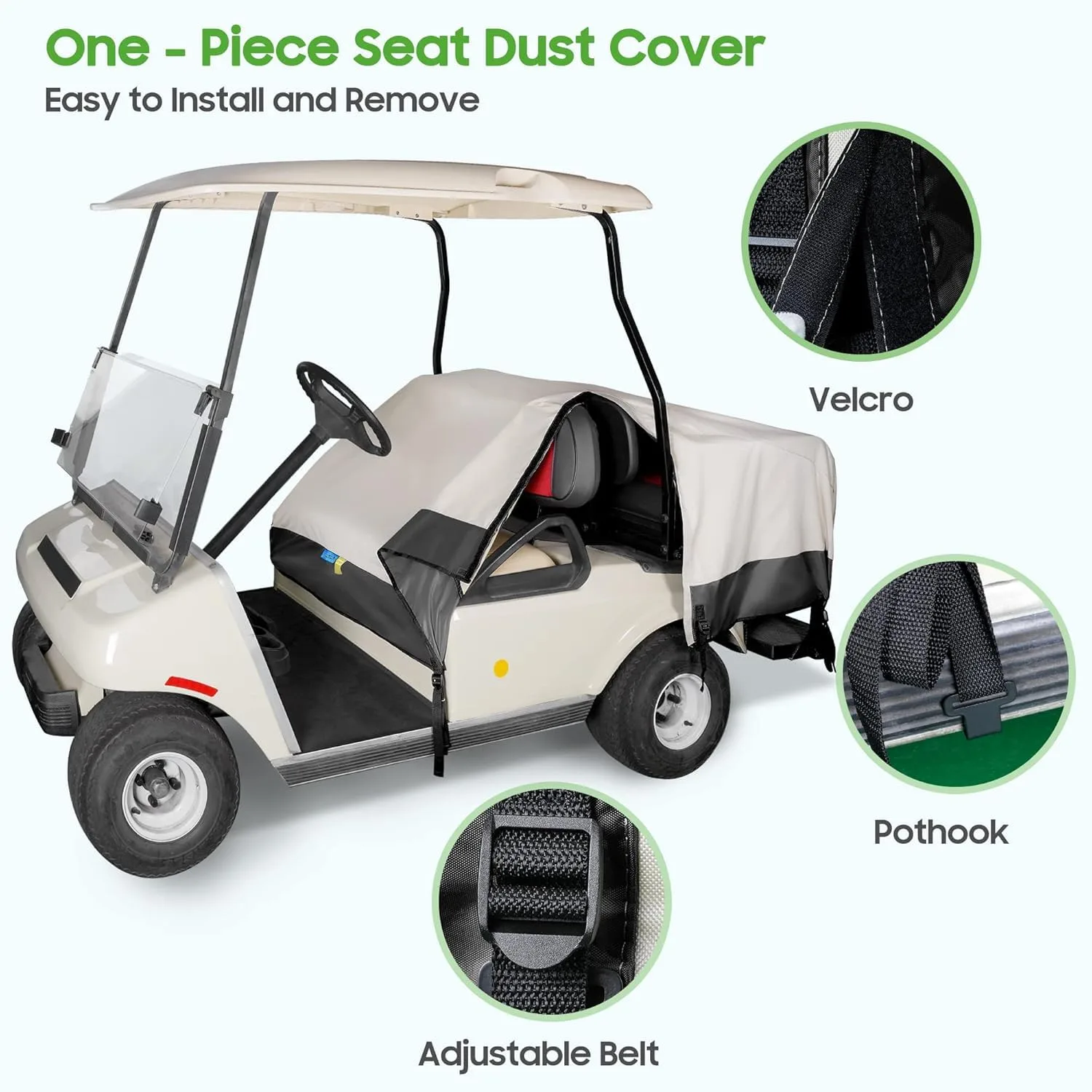 10L0L Waterproof Golf Cart Seat Cover for 2+2 Carts image 4