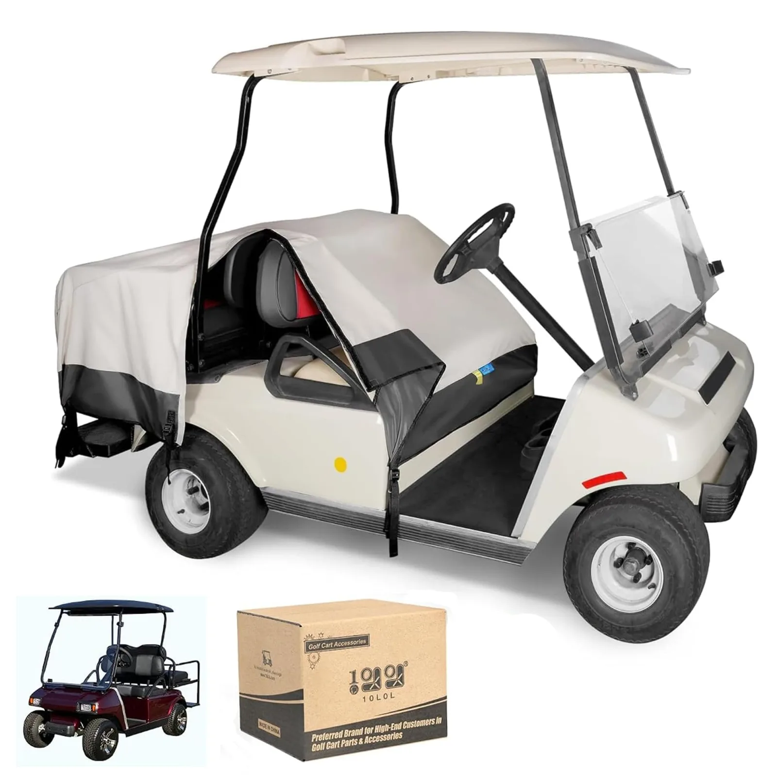 10L0L Waterproof Golf Cart Seat Cover for 2+2 Carts