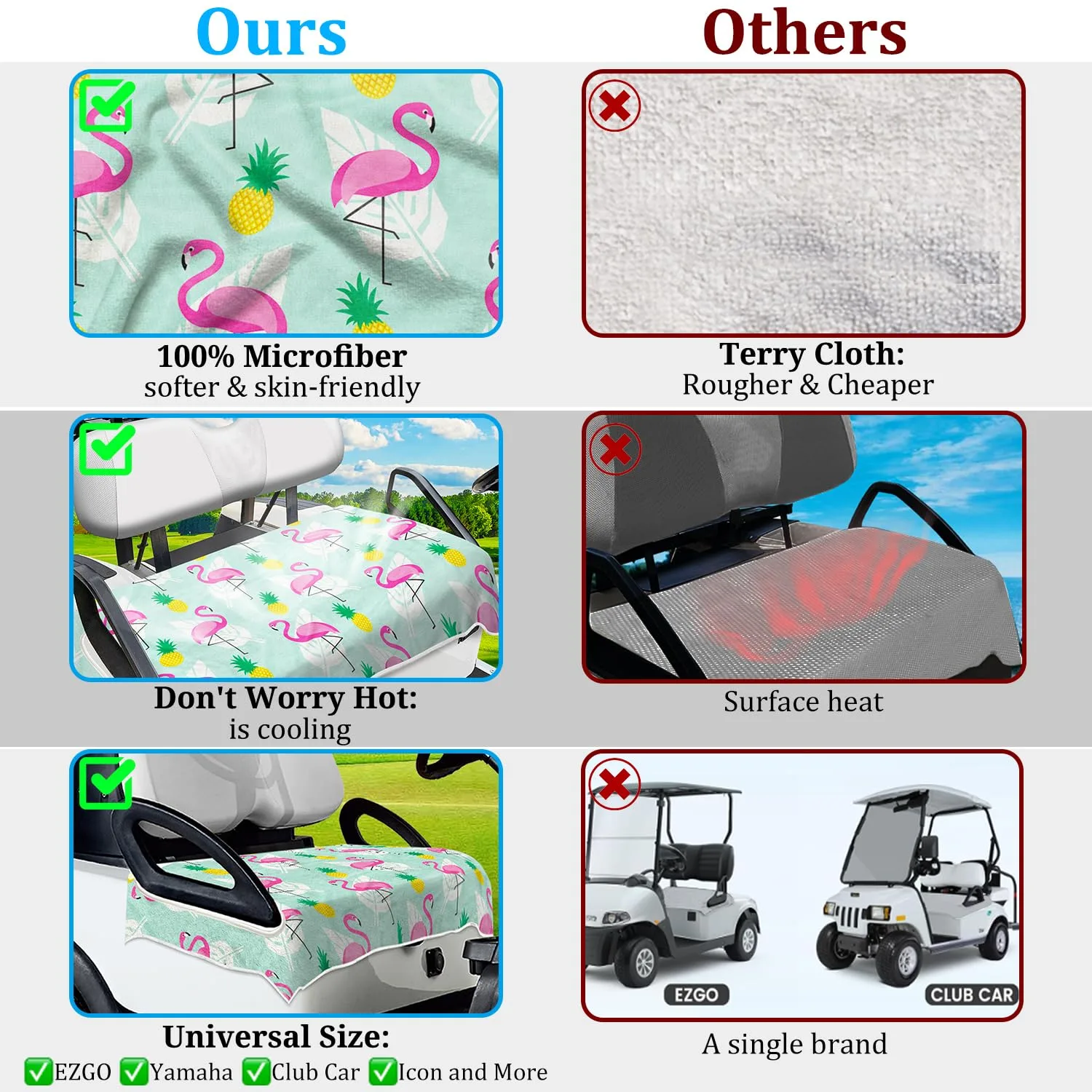 ENYORSEL Golf Cart Seat Cover Towel Blanket, 51 x 31 in image 3