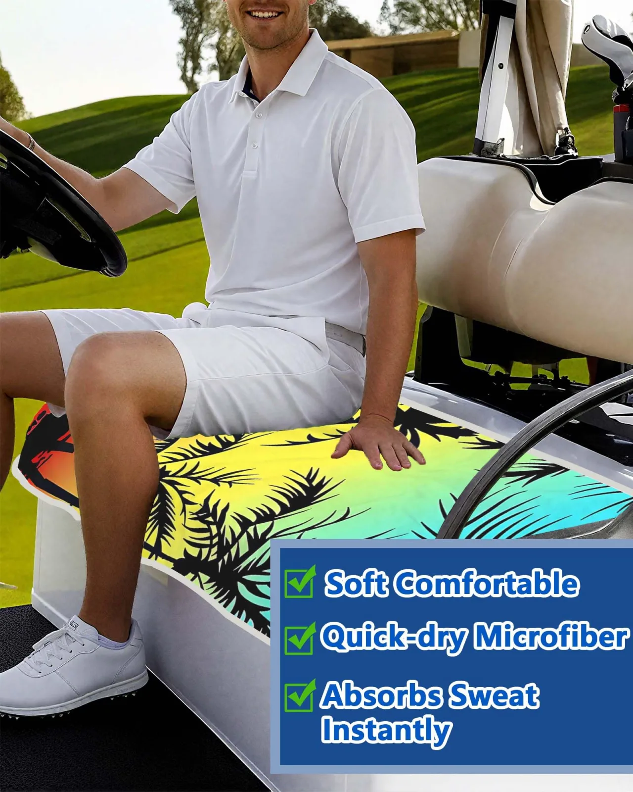 Btiztlla Microfiber Seat Cover for Most 2‑Seat Golf Carts image 2
