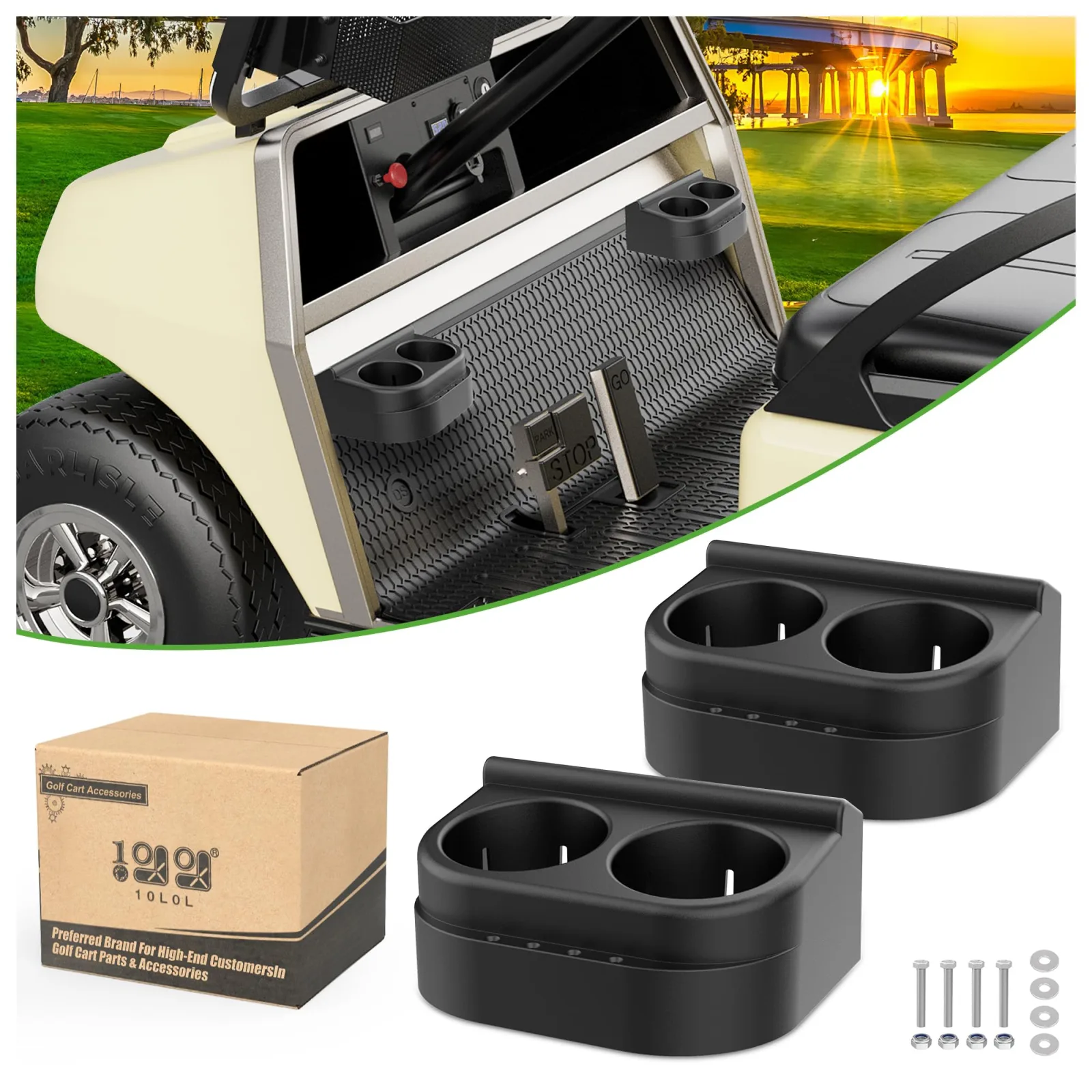 10L0L Dual Cup Holder Kit for Club Car DS 1993-Up
