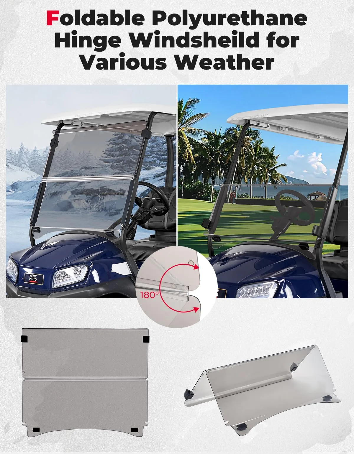 KEMIMOTO Tinted Windshield for 2004+ Club Car Precedent image 3