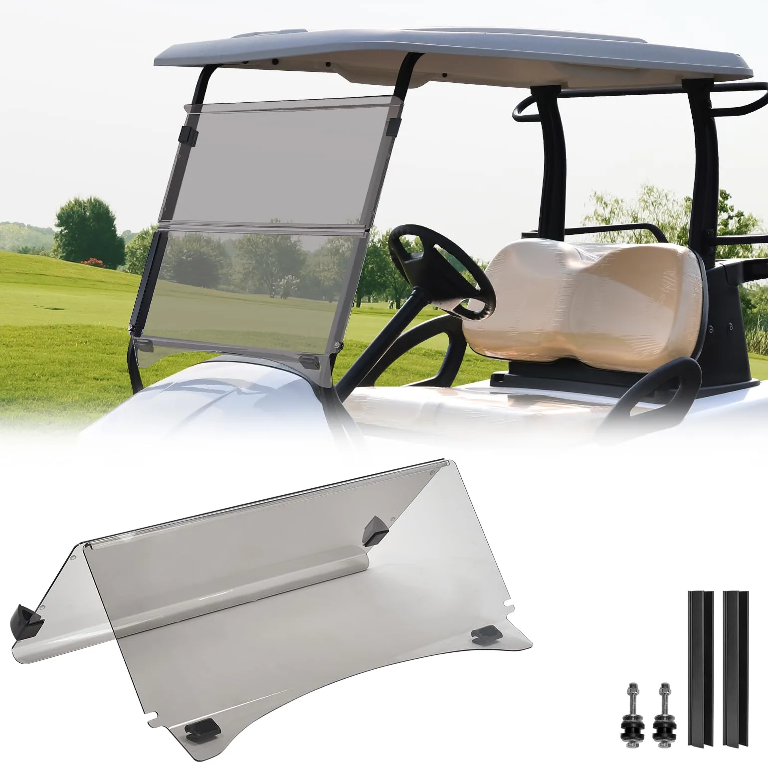 KEMIMOTO Tinted Windshield for 2004+ Club Car Precedent