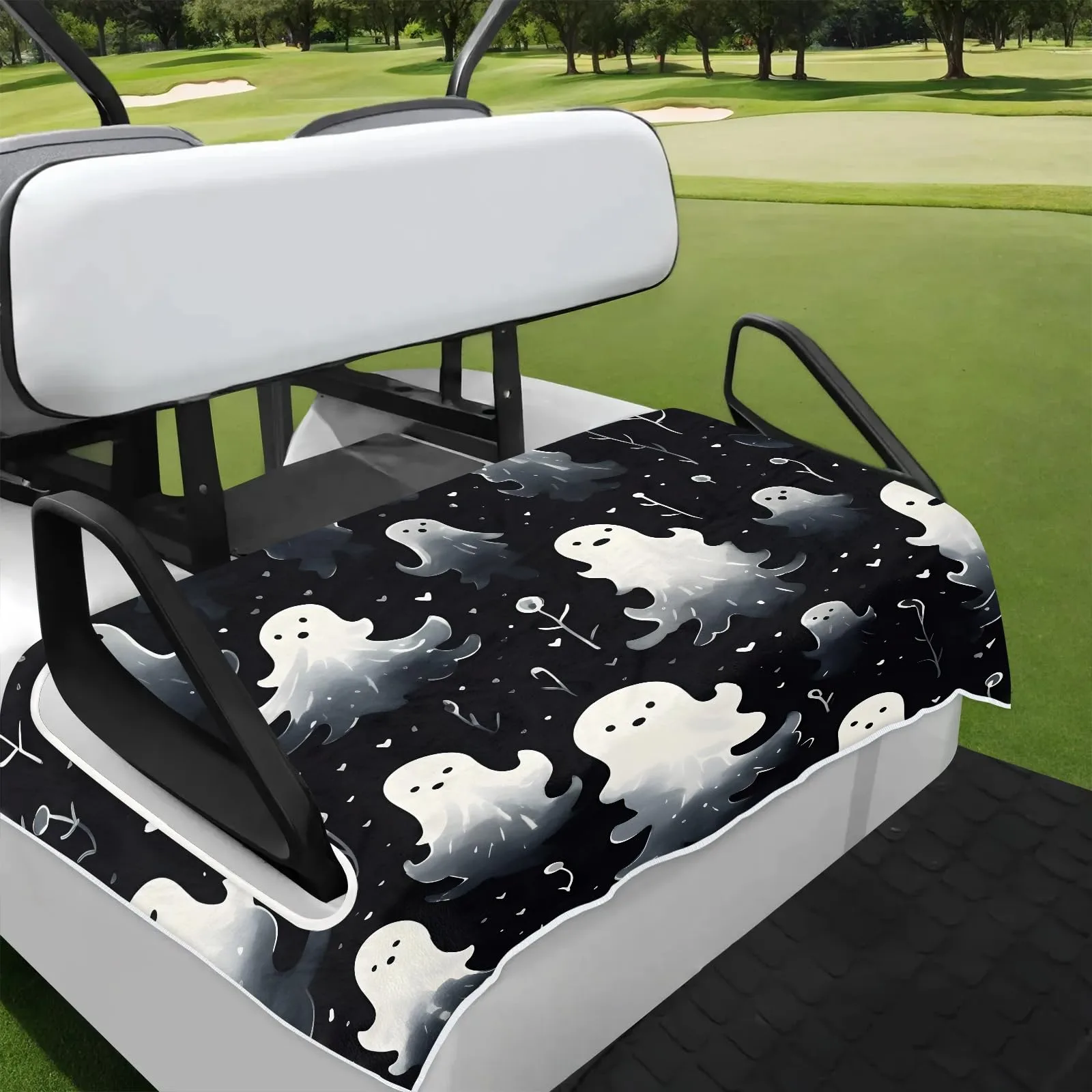 Tiveruda Halloween Ghost Boo Golf Cart Seat Cover