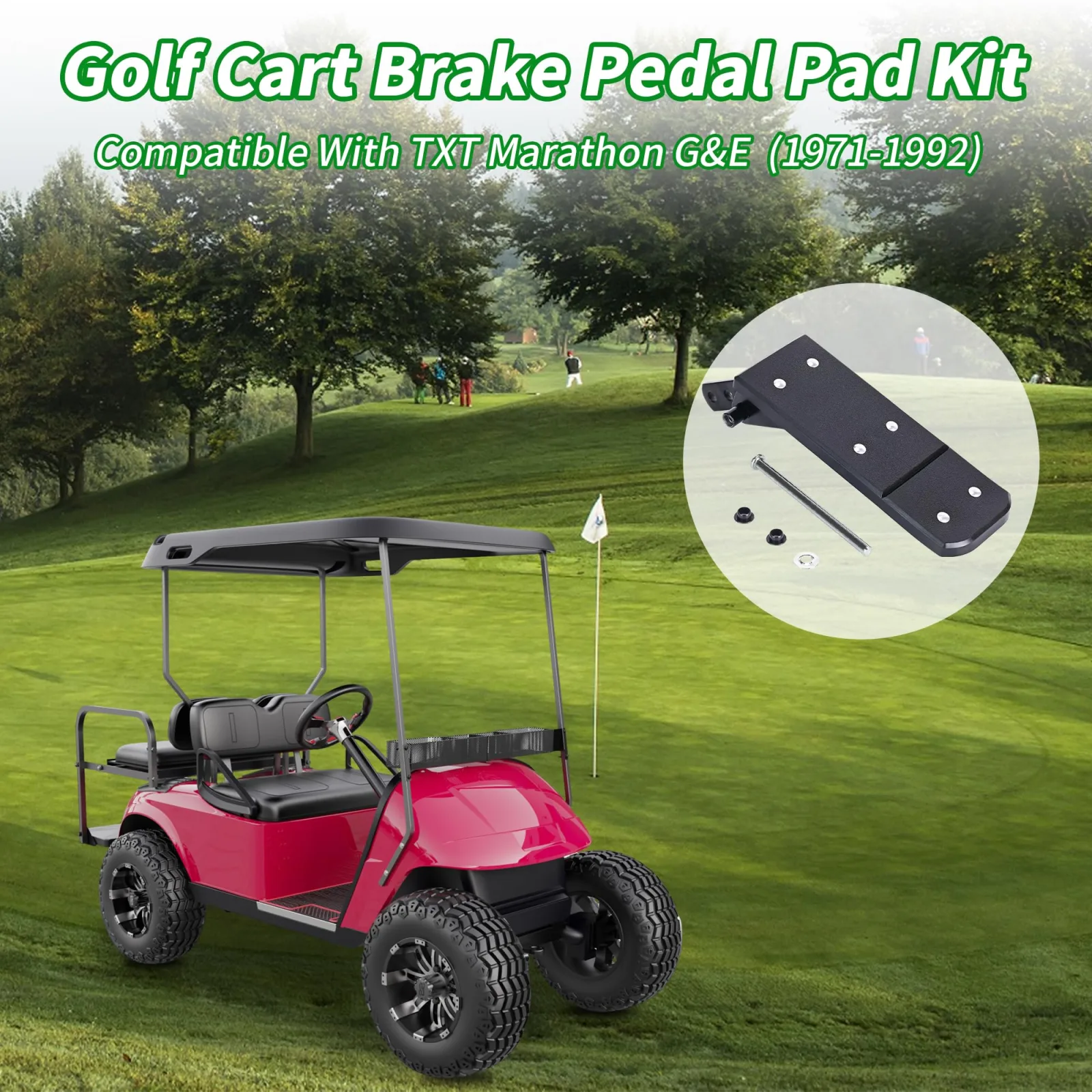 10L0L E-Z-GO TXT Marathon Pedal Pad Kit 25799-G01 image 4