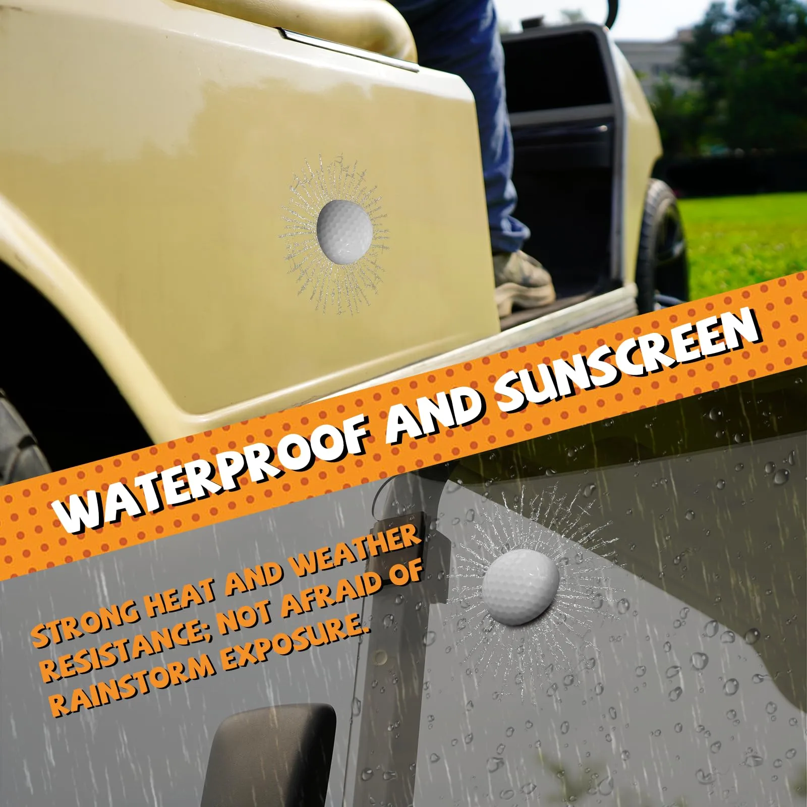 XUANYUDG0769 3D Golf Ball Broken Glass Sticker image 3