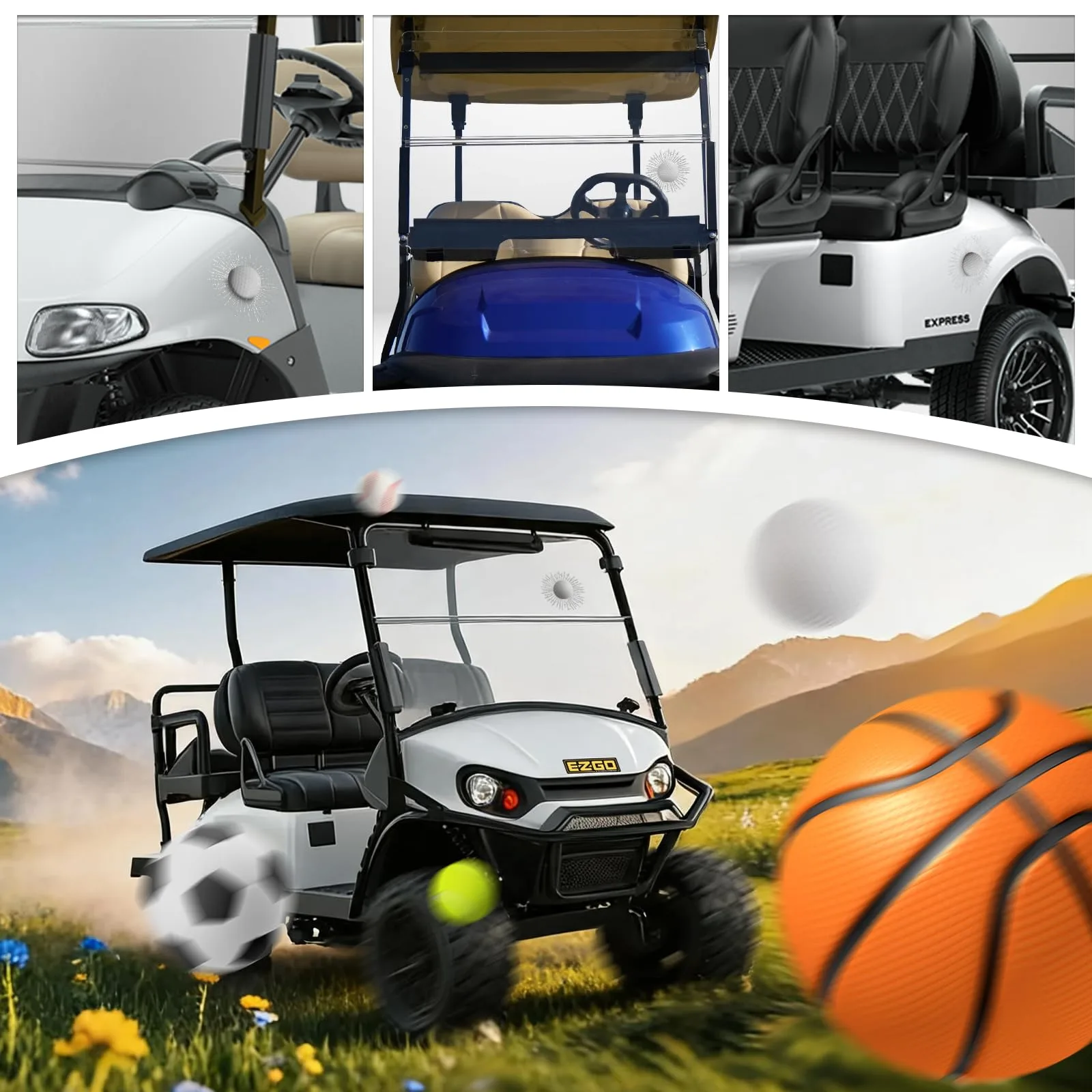 XUANYUDG0769 3D Golf Ball Broken Glass Sticker image 4