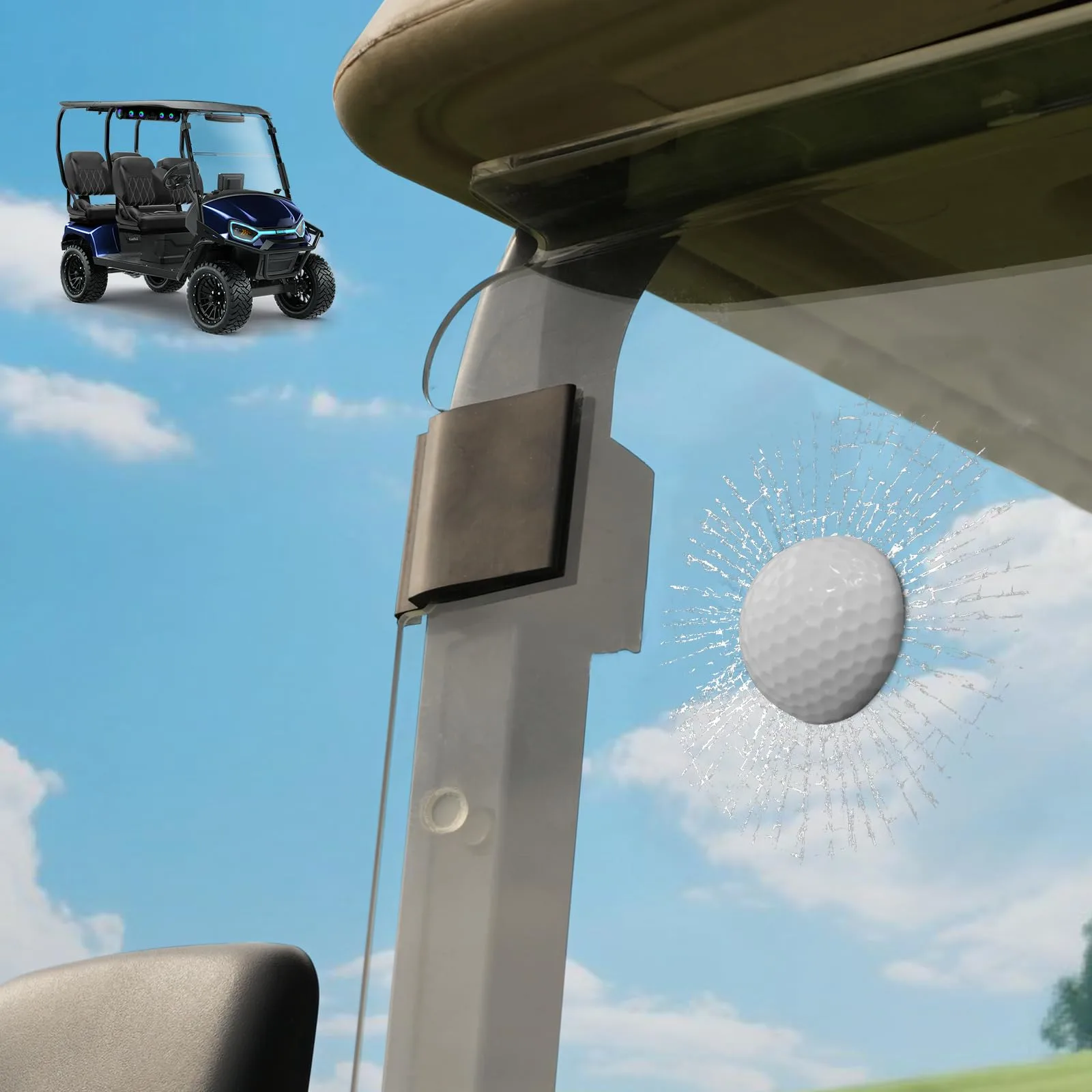 XUANYUDG0769 3D Golf Ball Broken Glass Sticker