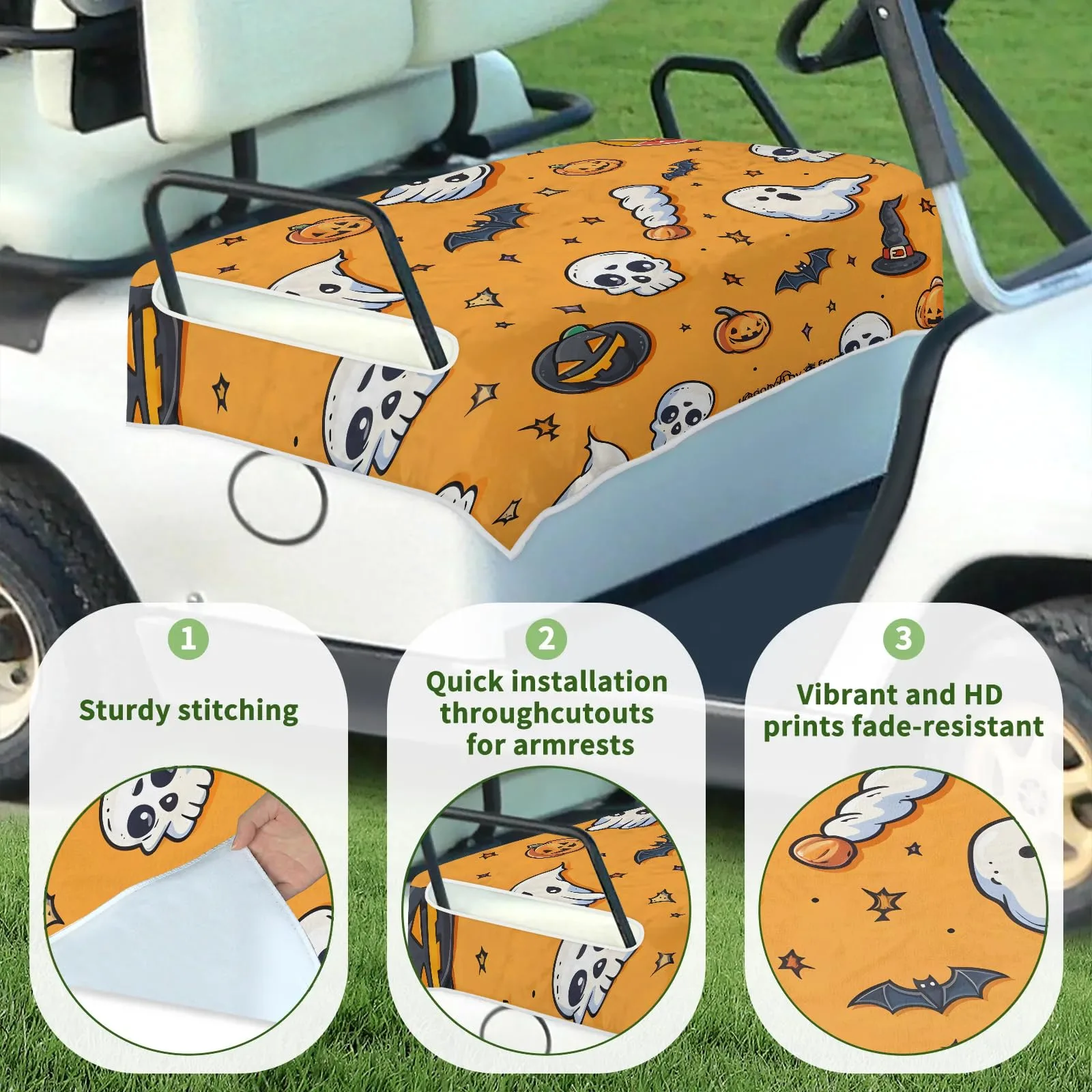 Tiveruda Golf Cart Seat Cover for Double Seats image 3