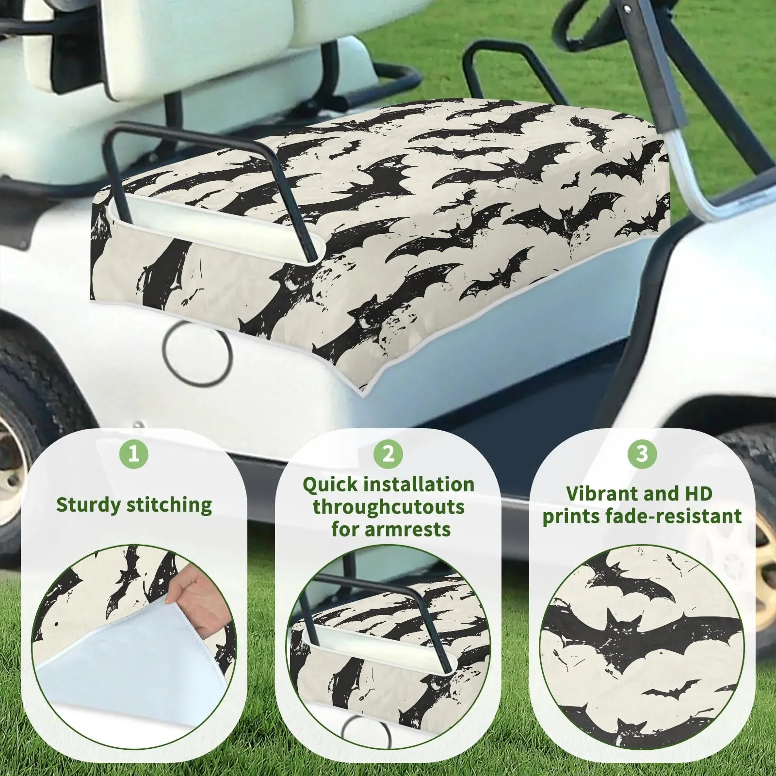 Tiveruda Golf Cart Seat Cover for Double Seats image 3