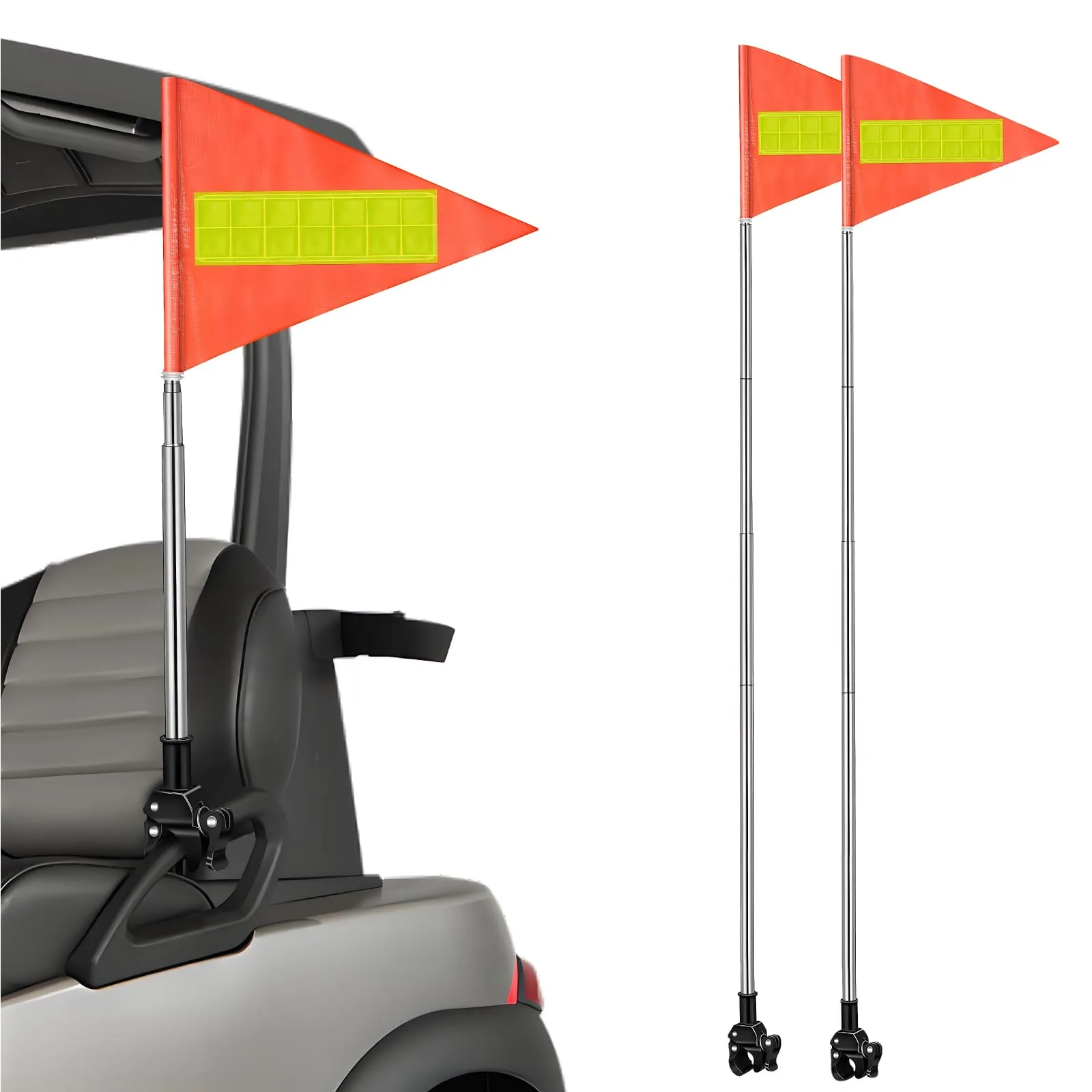 Toddmomy Telescopic Reflective Safety Flag for Golf Carts & Mobility Aids
