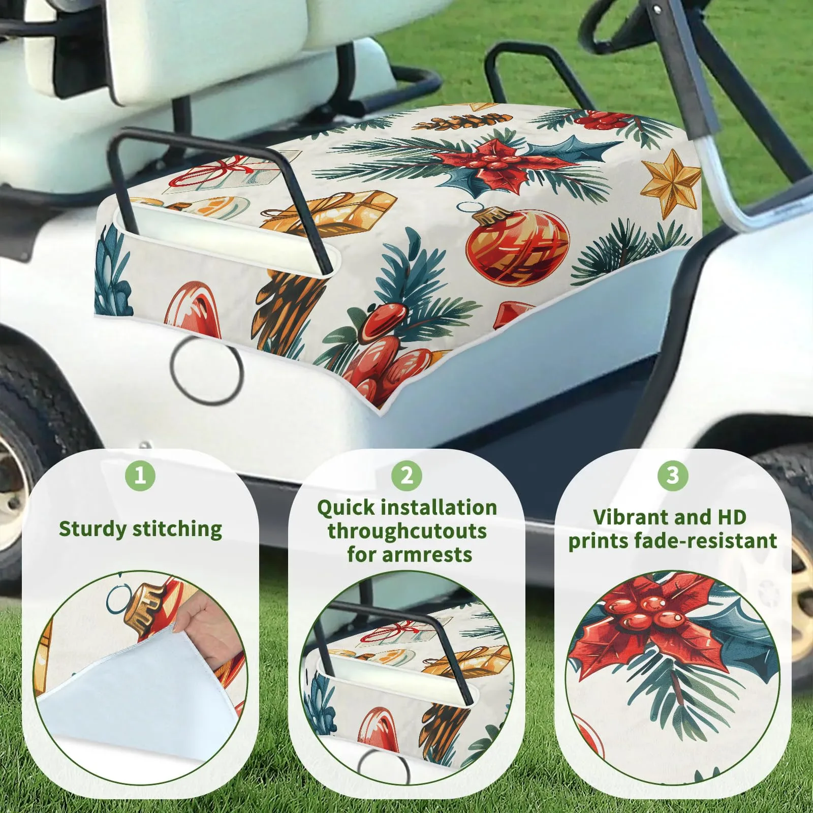 Tiveruda Golf Cart Seat Cover for Double Seats, 51 x 31 in image 3