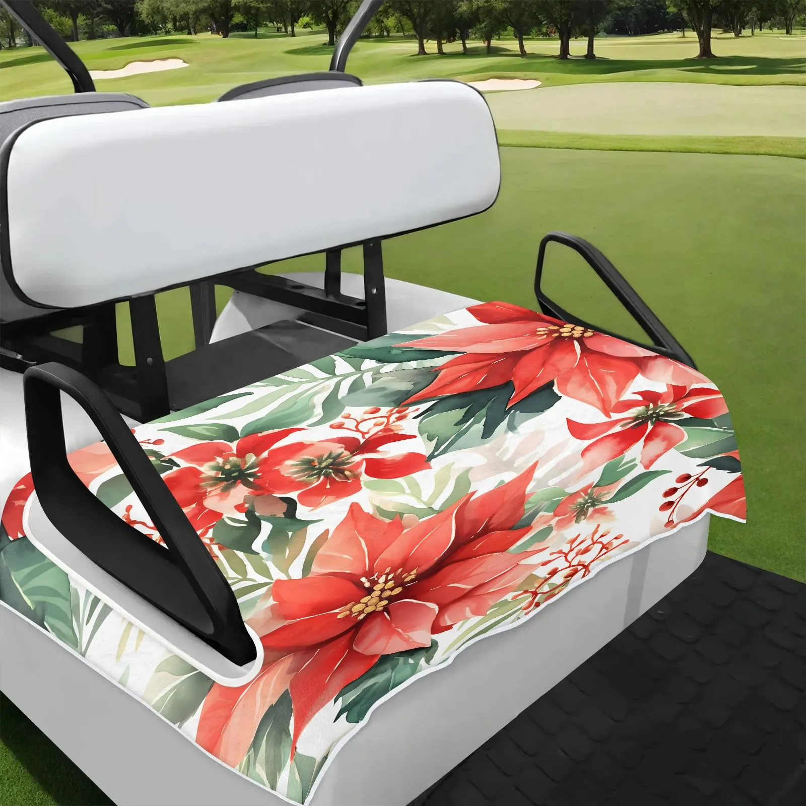 Tiveruda Pink Christmas Lily Golf Cart Seat Cover