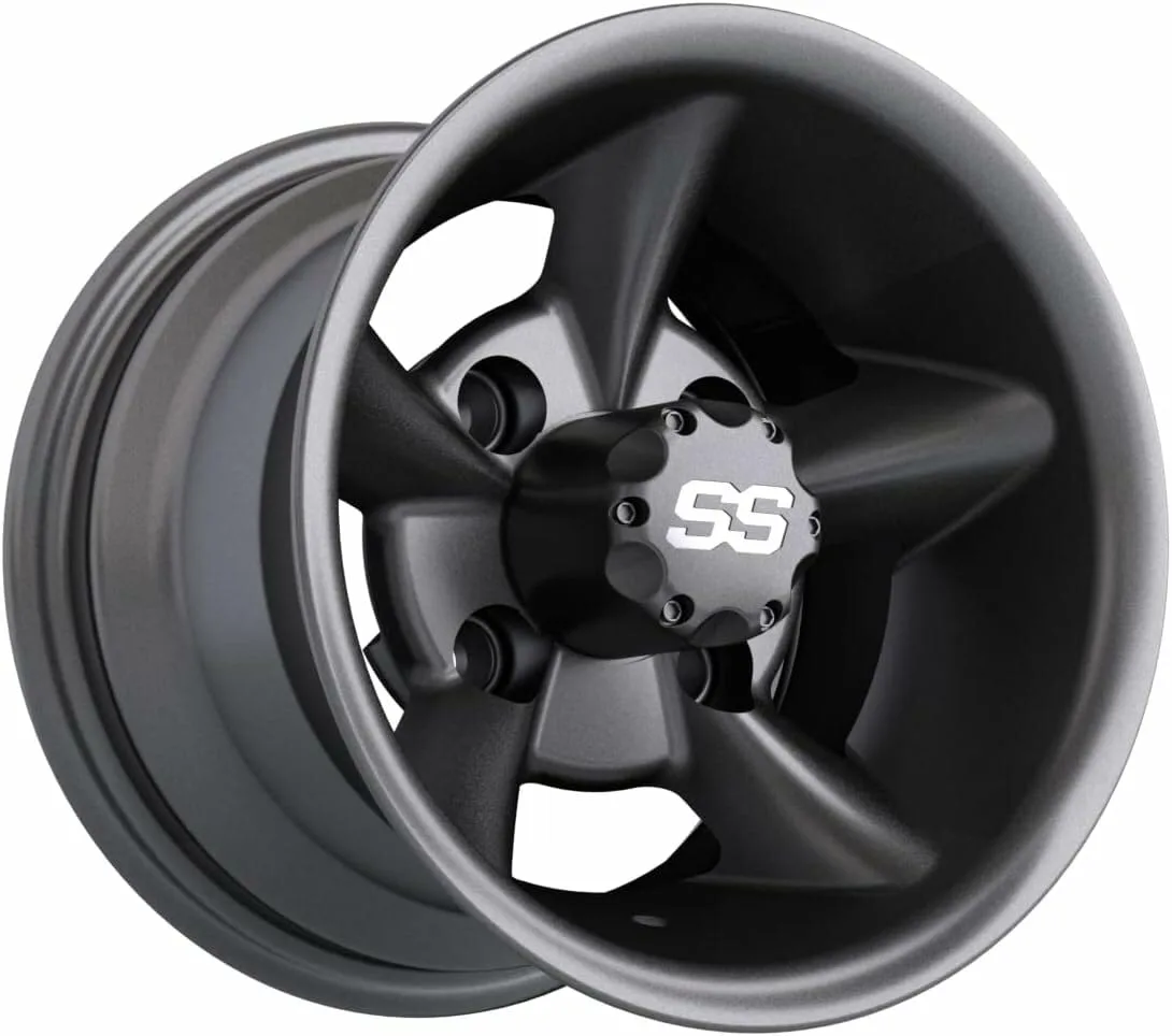 GTW 10x7 in Aluminum Golf Cart Wheel Matte Gray — 19-238 (Set of 4) image 4