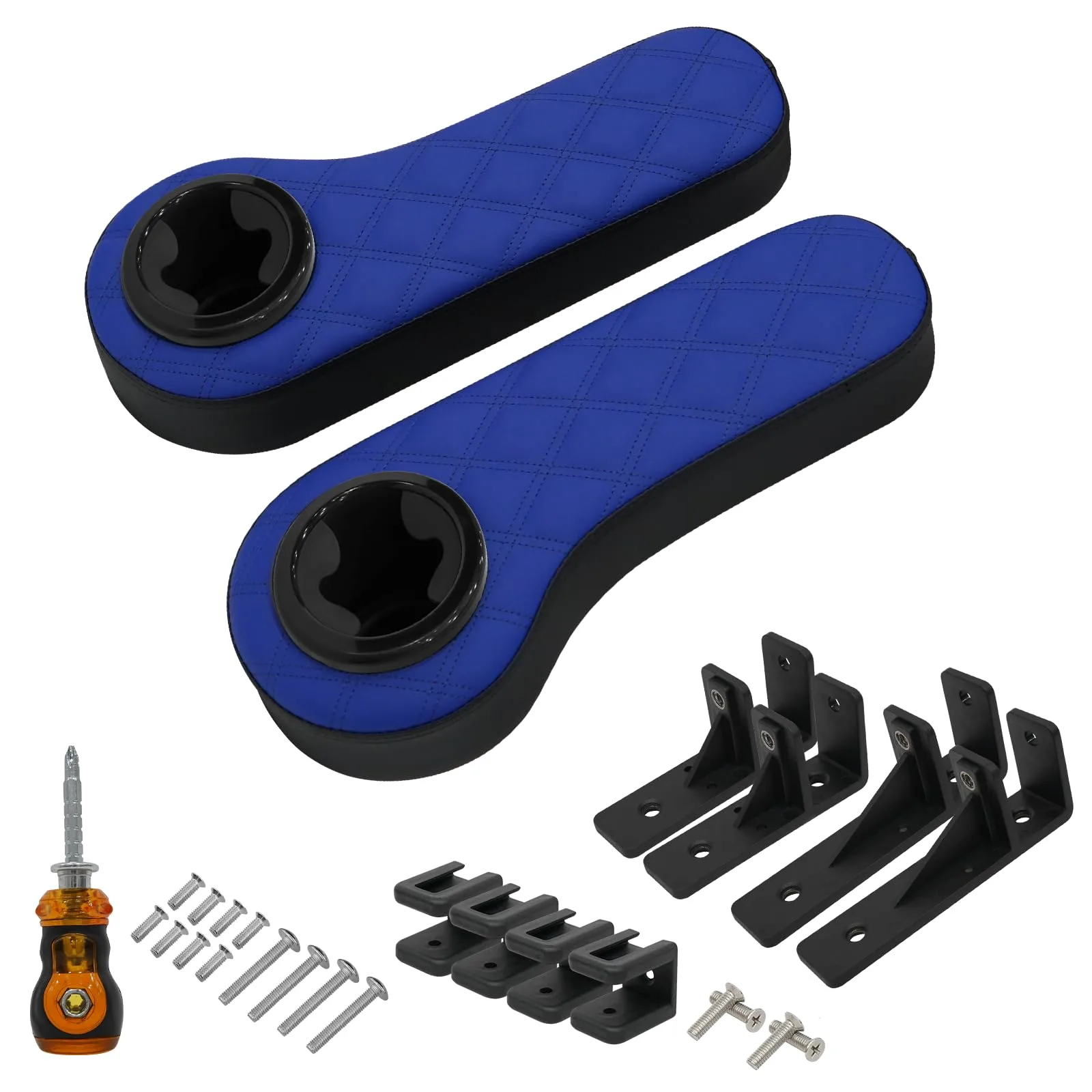HANGKUNNEE Golf Cart Rear-Seat Armrests with Cup Holders