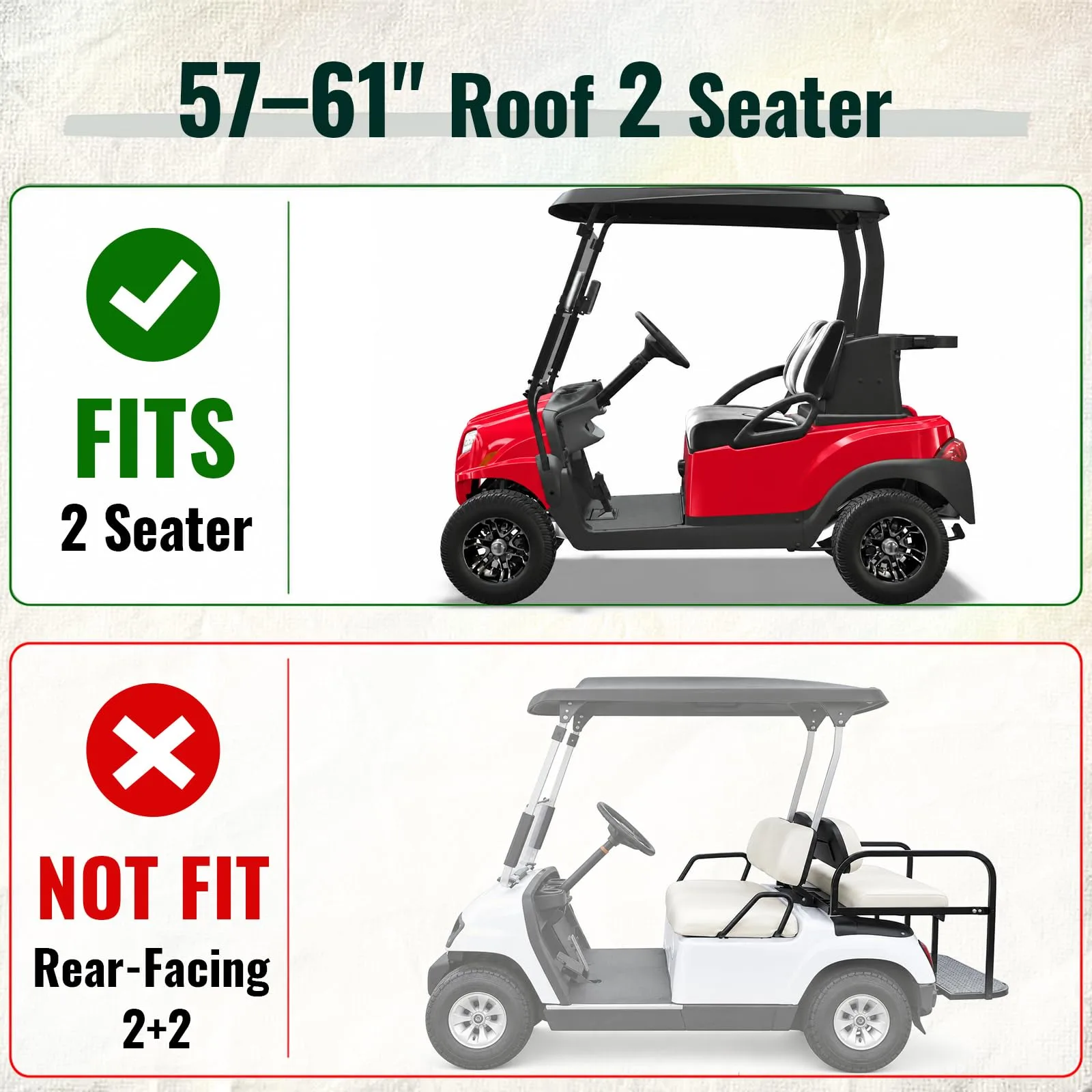 LUPPLE 2-Passenger Golf Cart Enclosure for Club Car, E-Z-GO image 2