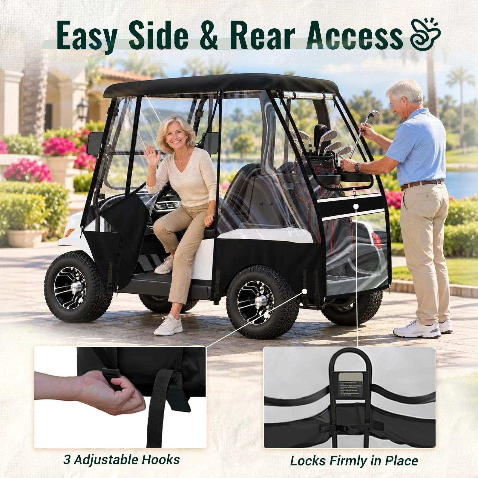 LUPPLE 2-Passenger Golf Cart Enclosure for Club Car, E-Z-GO image 4