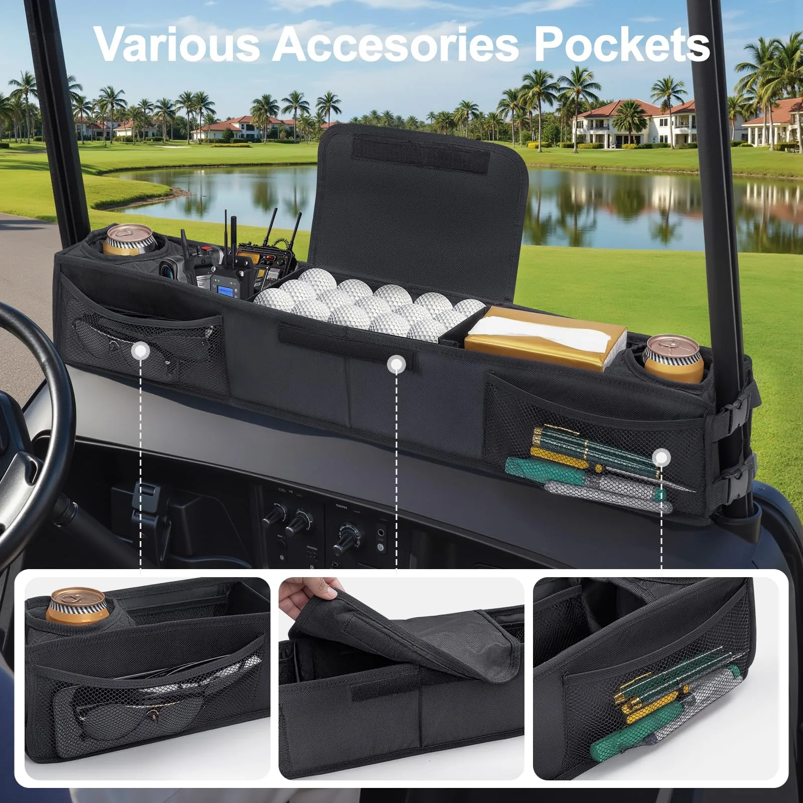 Omosando Golf Cart Overhead Storage Organizer image 2