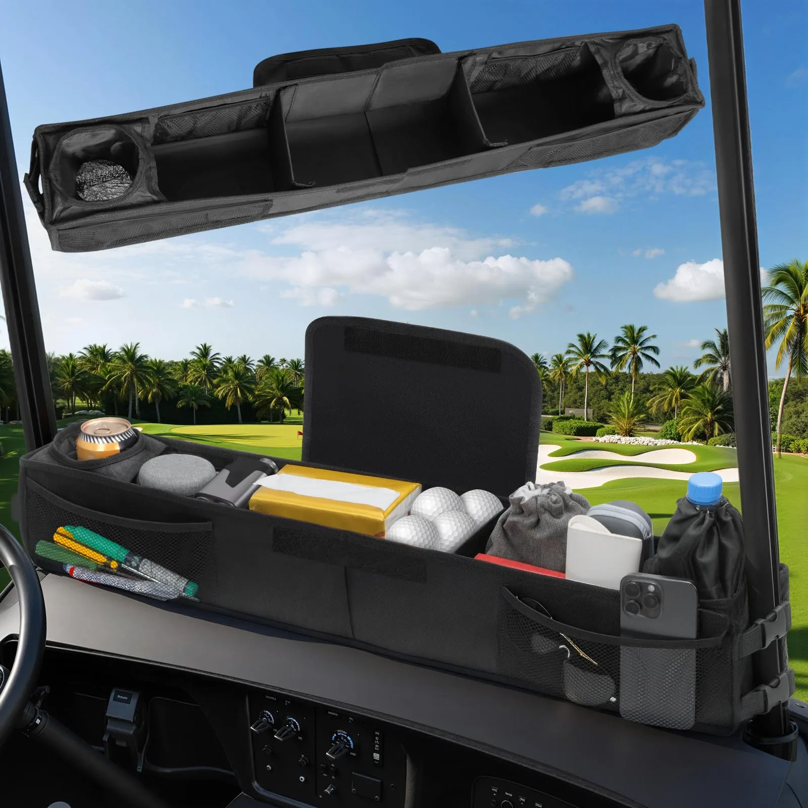 Omosando Golf Cart Overhead Storage Organizer