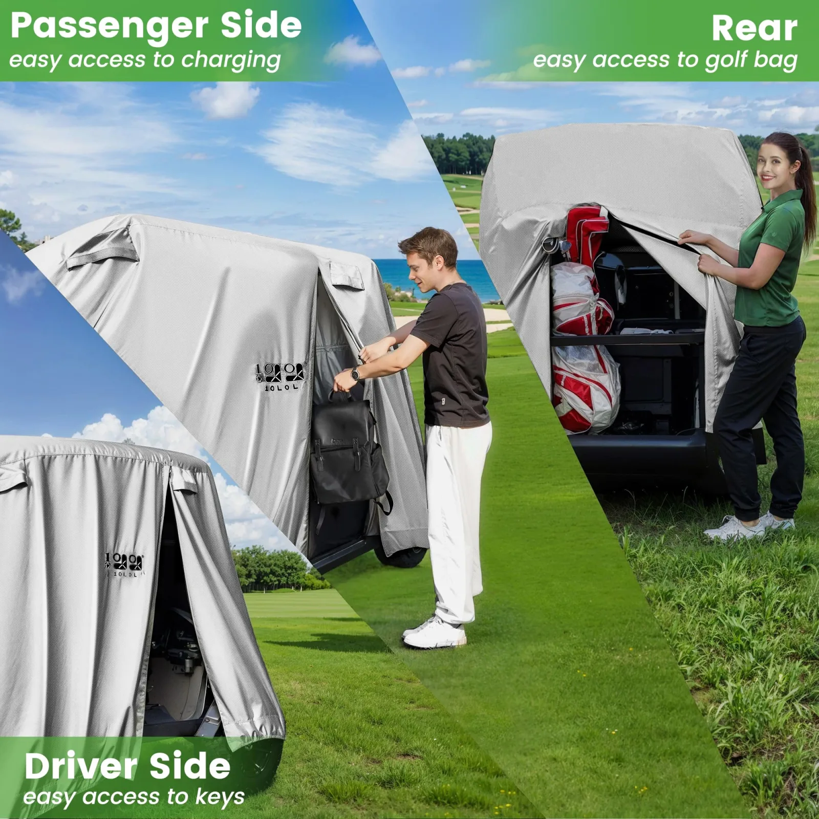 10L0L Waterproof Golf Cart Cover for Club Car, E-Z-GO & Yamaha image 4