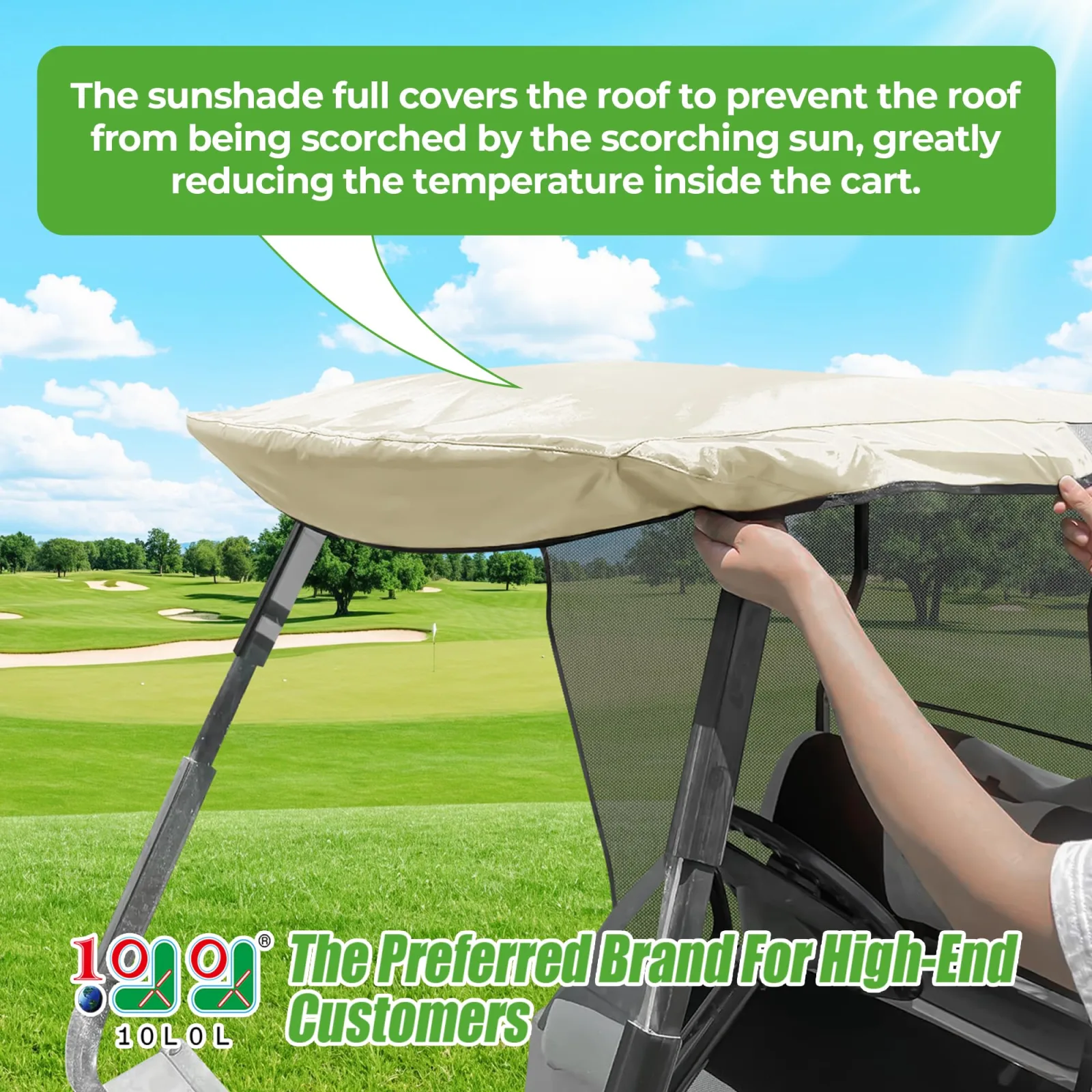 10L0L Sun Shade Cover for Club Car and E-Z-GO Golf Carts image 3