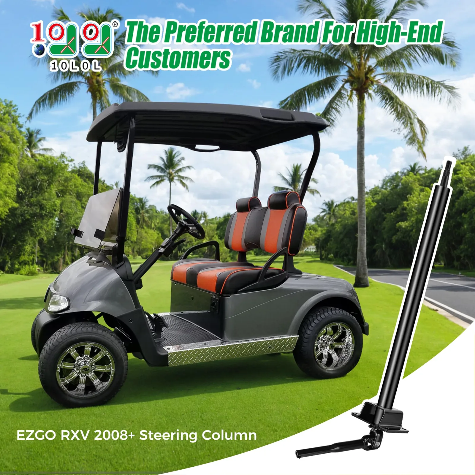 10L0L Steering Column Shaft Assembly for 2008-2019 E-Z-GO RXV & G/E (608117) image 2