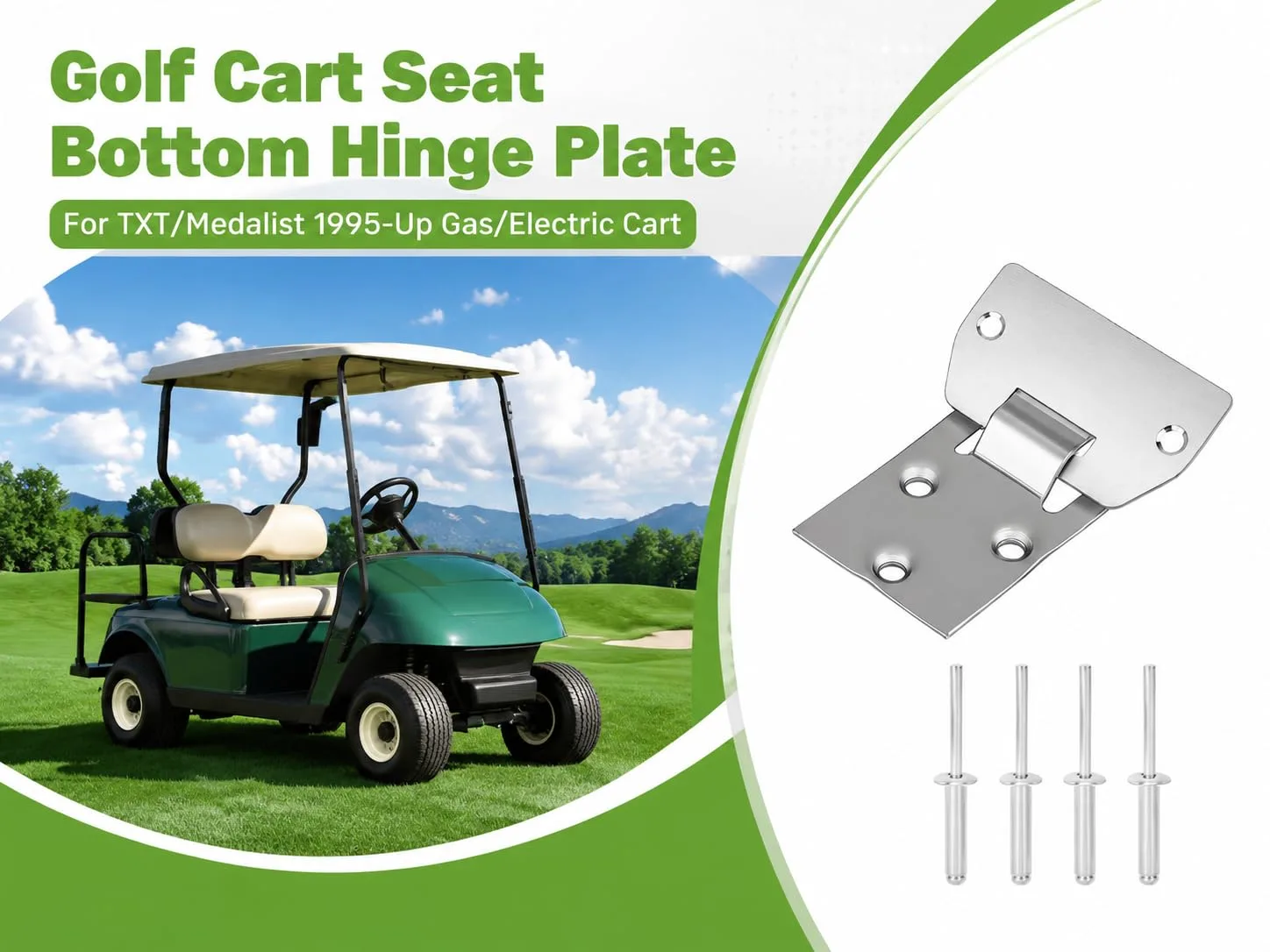 10L0L E-Z-GO TXT Seat Hinge Kit A18-600018-082-B18 image 3