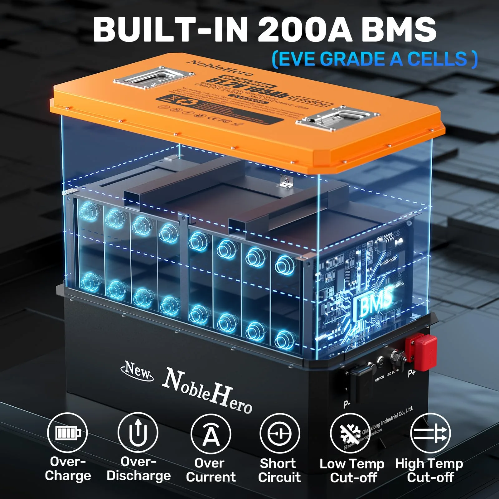 NobleHero 48V 105Ah LiFePO4 Golf Cart Battery – 48V-105Ah image 3