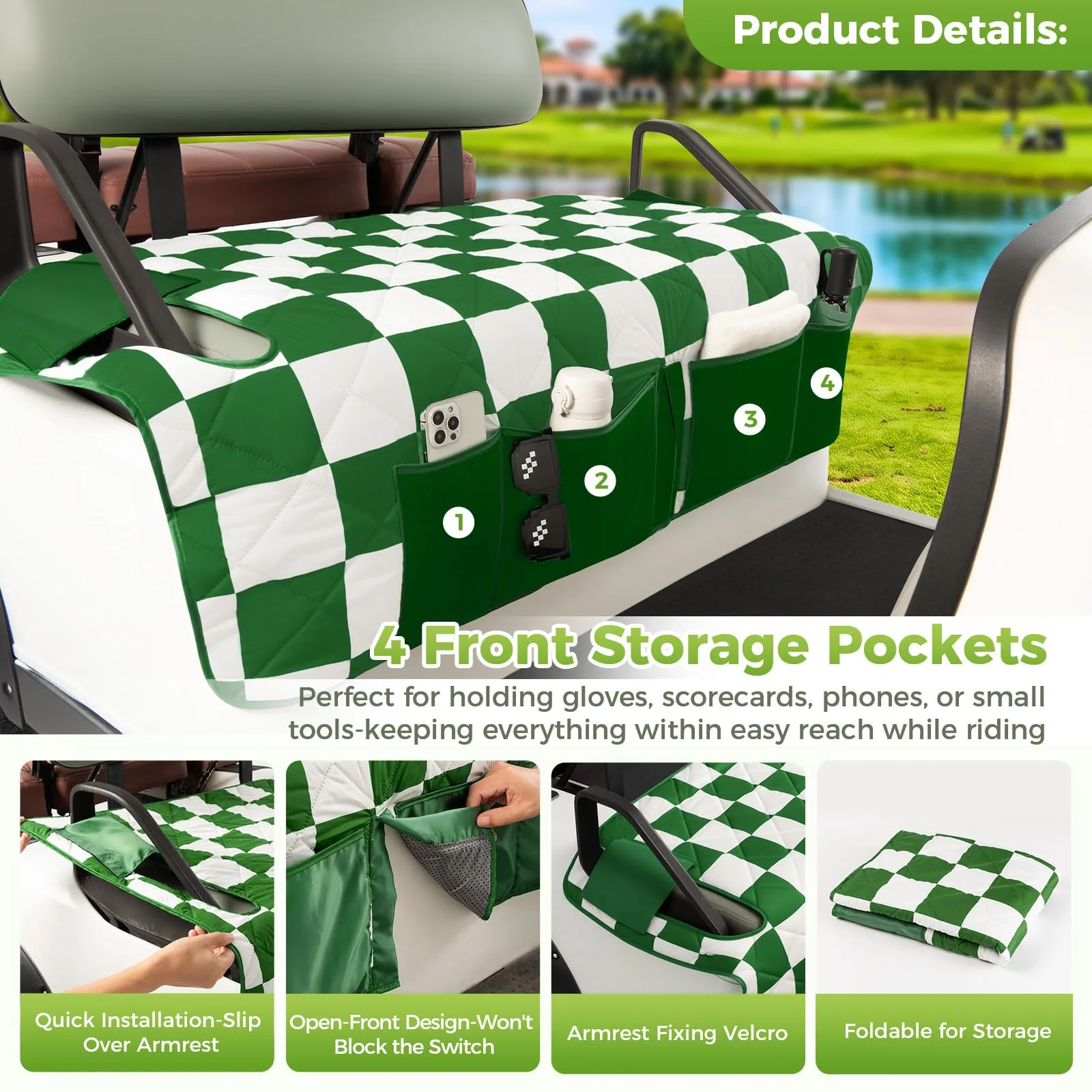 Tecoom GFSCUN Golf Cart Seat Cover Blanket image 3