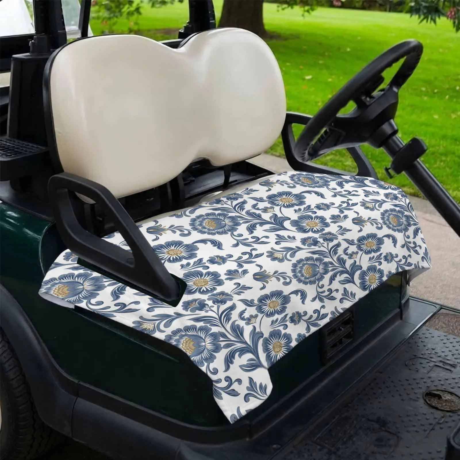DecorLovee 51 x 31 Golf Cart Seat Cover, Peacock Blue image 2