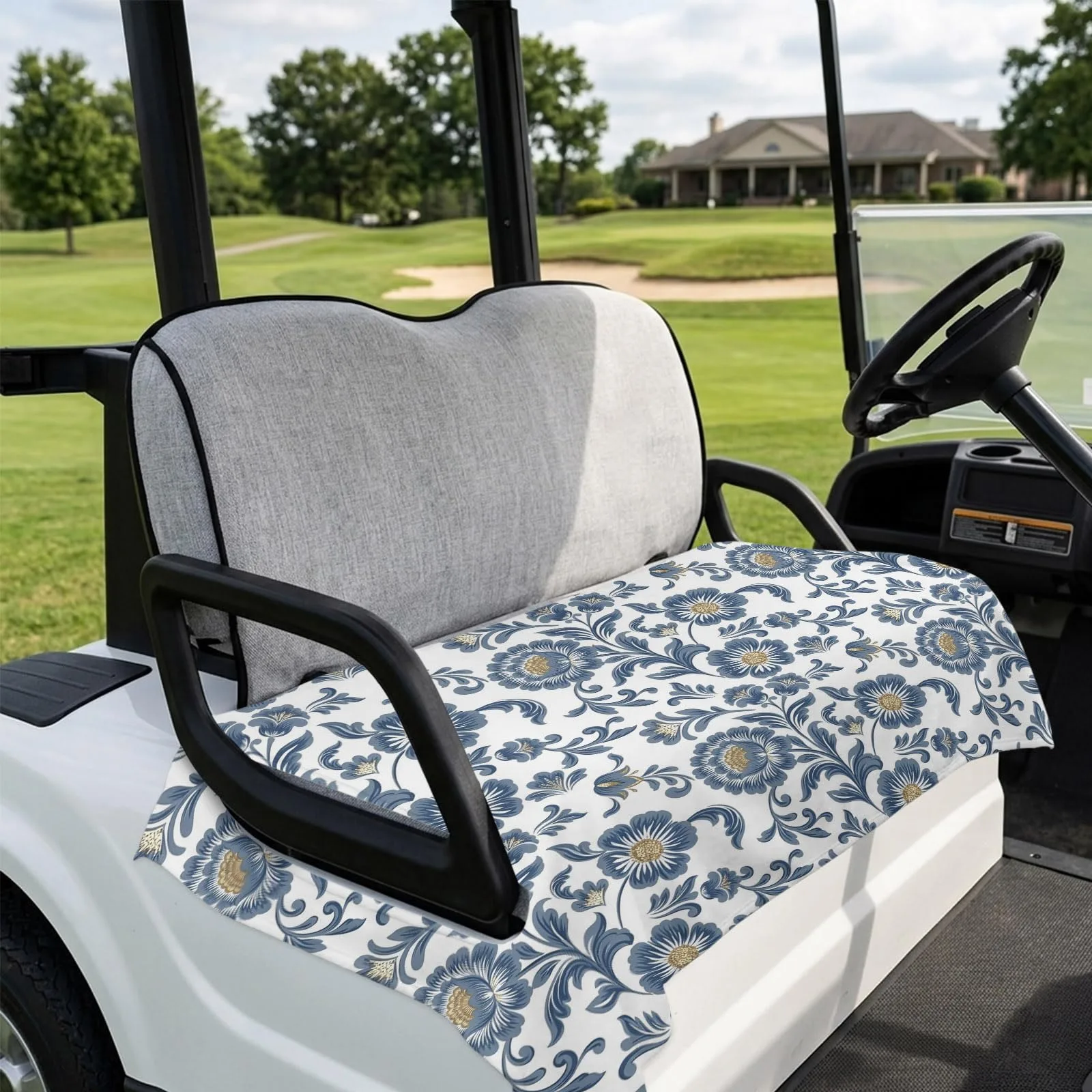 DecorLovee 51 x 31 Golf Cart Seat Cover, Peacock Blue image 4