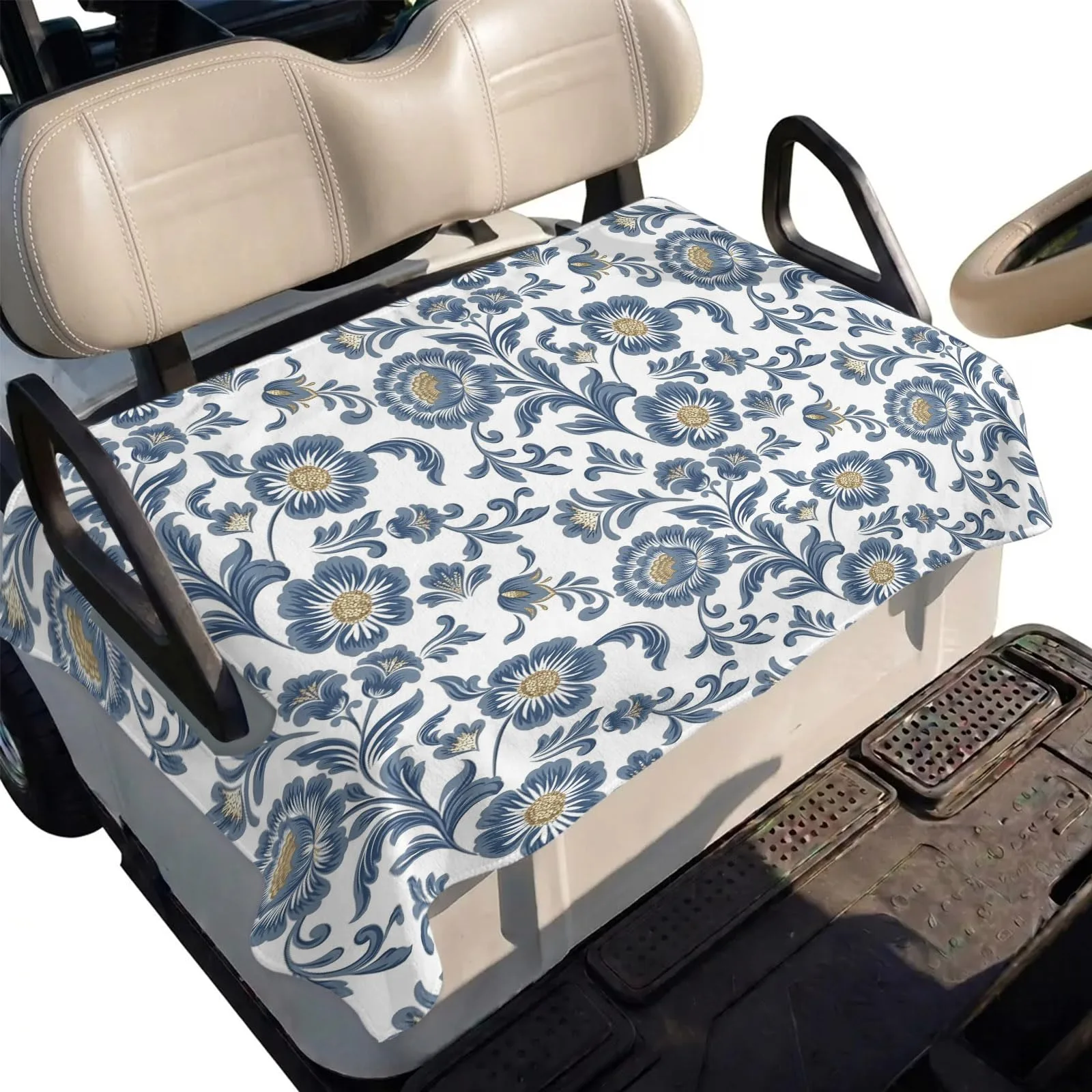DecorLovee 51 x 31 Golf Cart Seat Cover, Peacock Blue