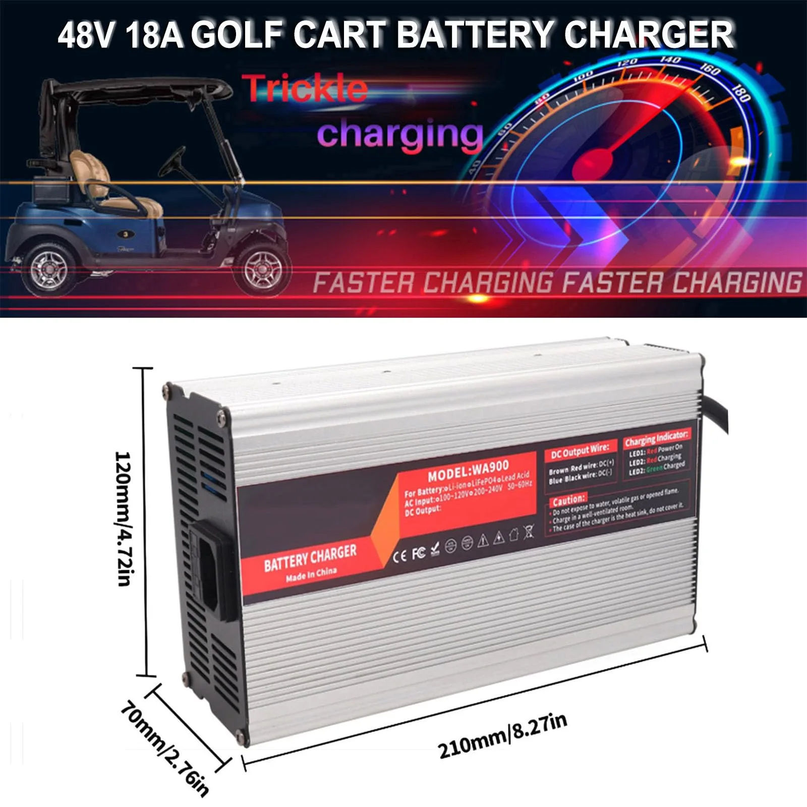 WJIANY 48V 18A Golf Cart Battery Charger image 2